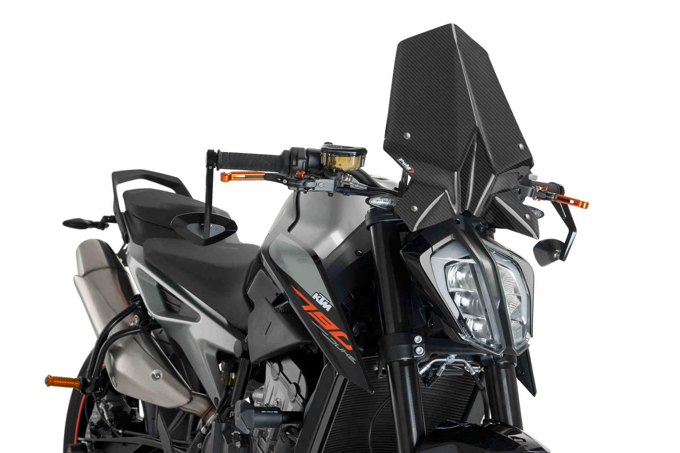 Puig Sport Screen | Carbon Look | KTM 890 Duke R 2020>Current-M9668C-Screens-Pyramid Motorcycle Accessories