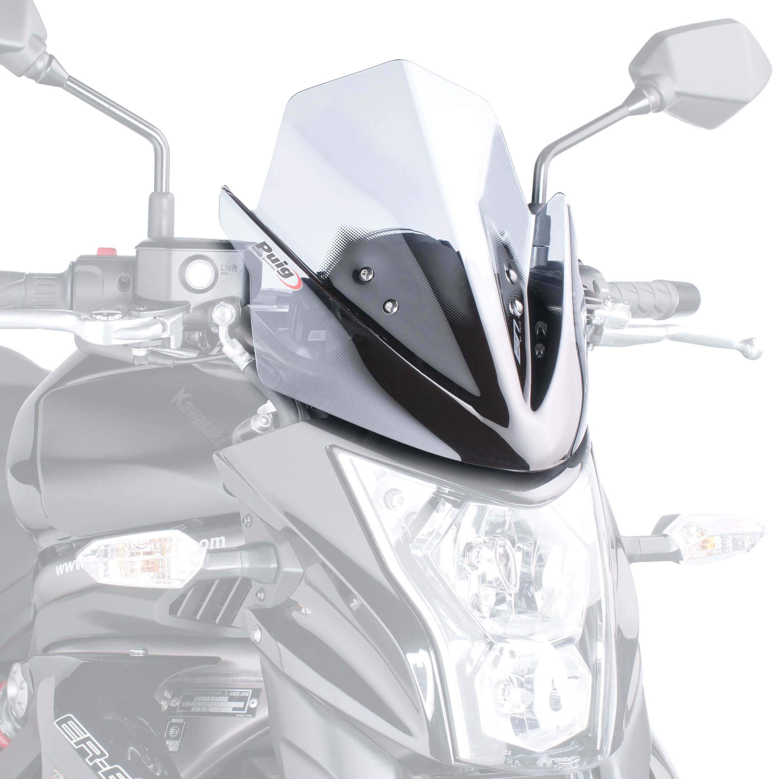 Puig Sport Screen | Clear | Kawasaki ER-6N 2012>2016-Screens-Pyramid Motorcycle Accessories