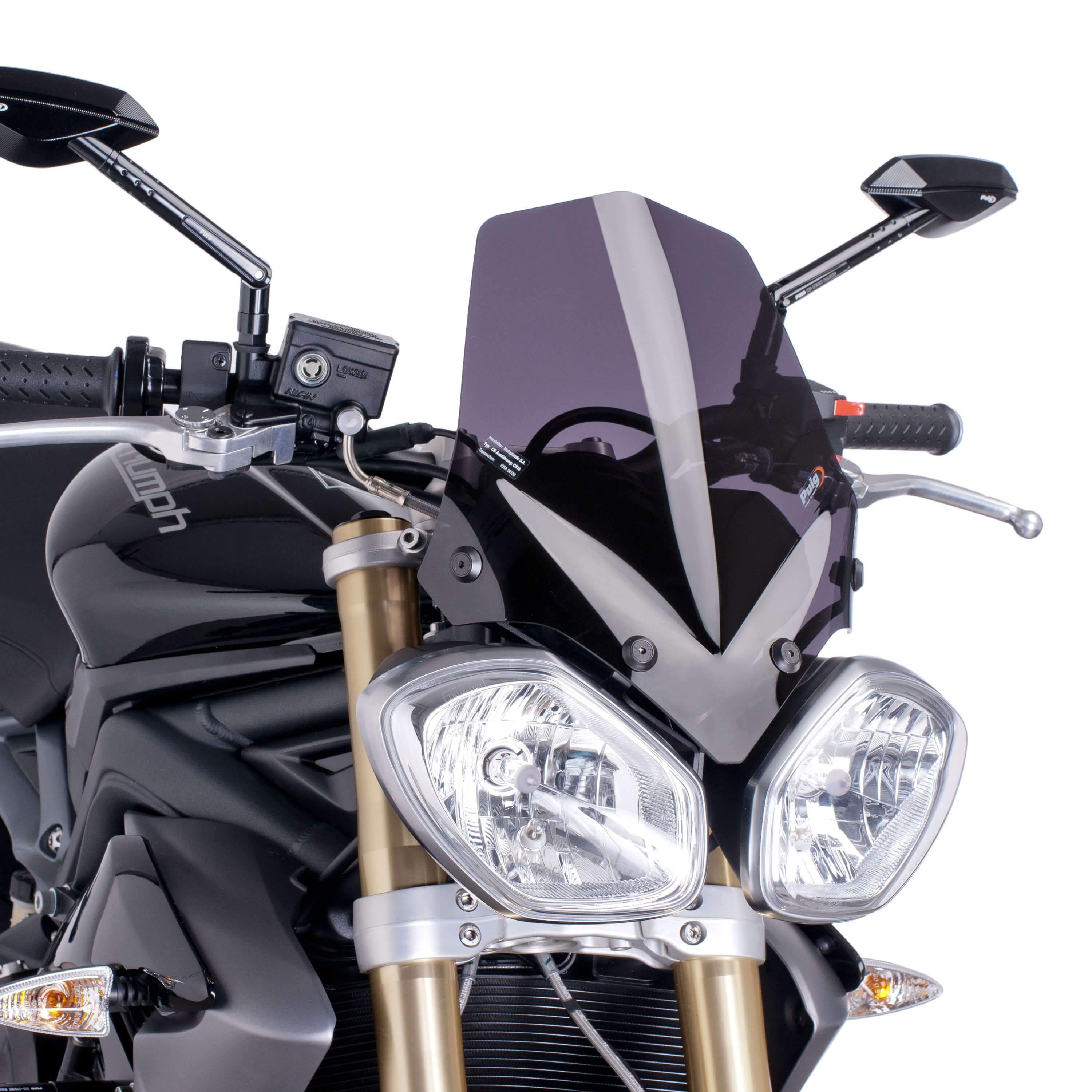 Puig Sport Screen | Dark Smoke | Triumph Speed Triple 1050 R 2012>2015-M5658F-Screens-Pyramid Motorcycle Accessories