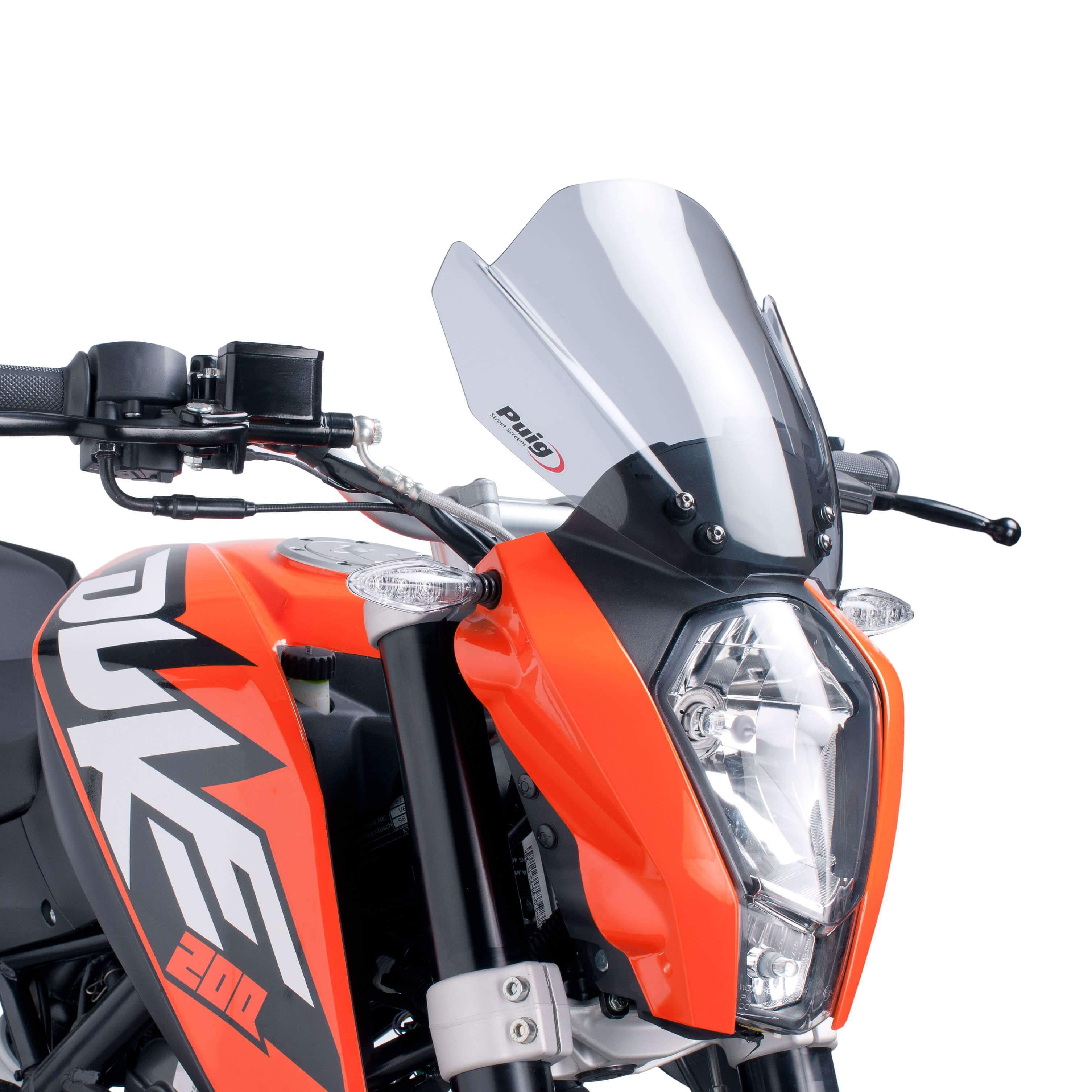 Puig Sport Screen | Light Smoke | KTM 200 Duke 2012>2015-Screens-Pyramid Motorcycle Accessories