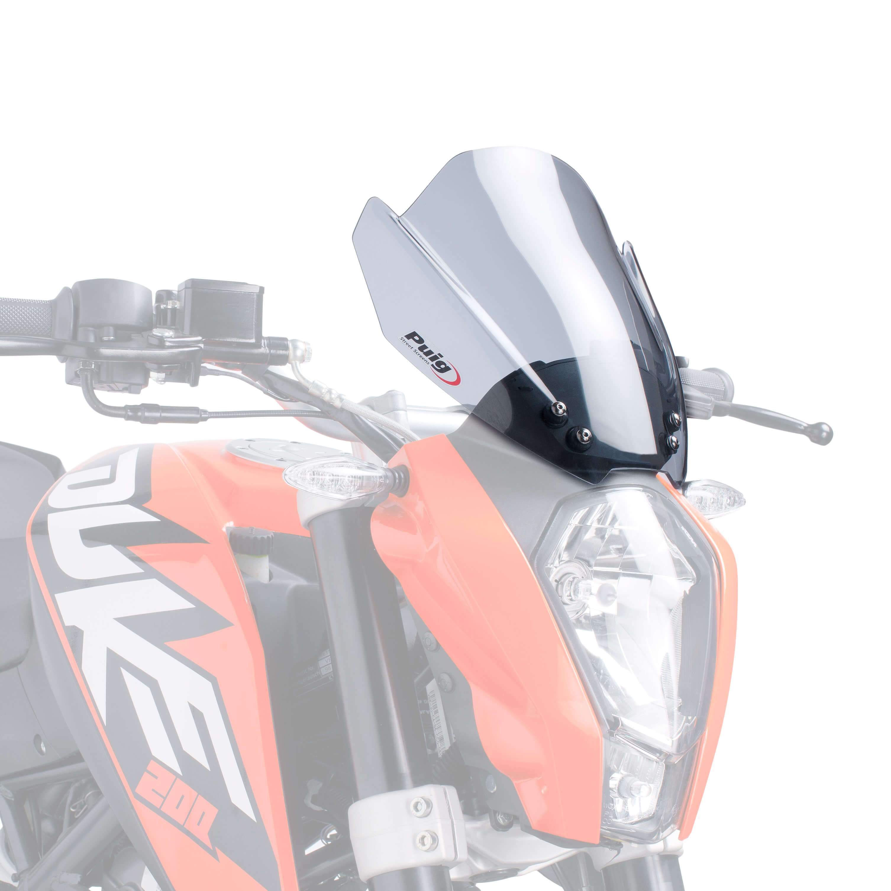 Puig Sport Screen | Light Smoke | KTM 200 Duke 2012>2015-Screens-Pyramid Motorcycle Accessories