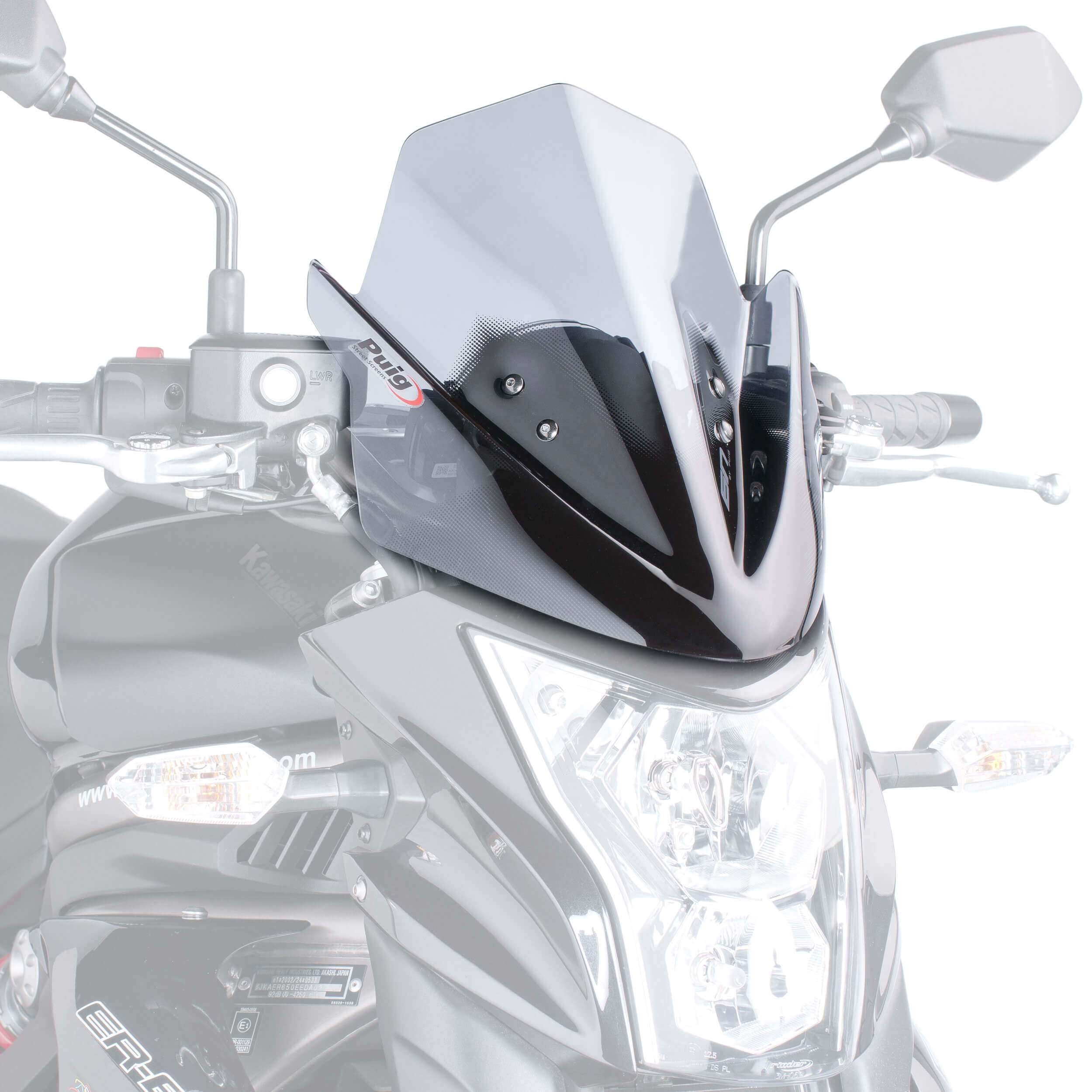 Puig Sport Screen | Light Smoke | Kawasaki ER-6N 2012>2016-Screens-Pyramid Motorcycle Accessories