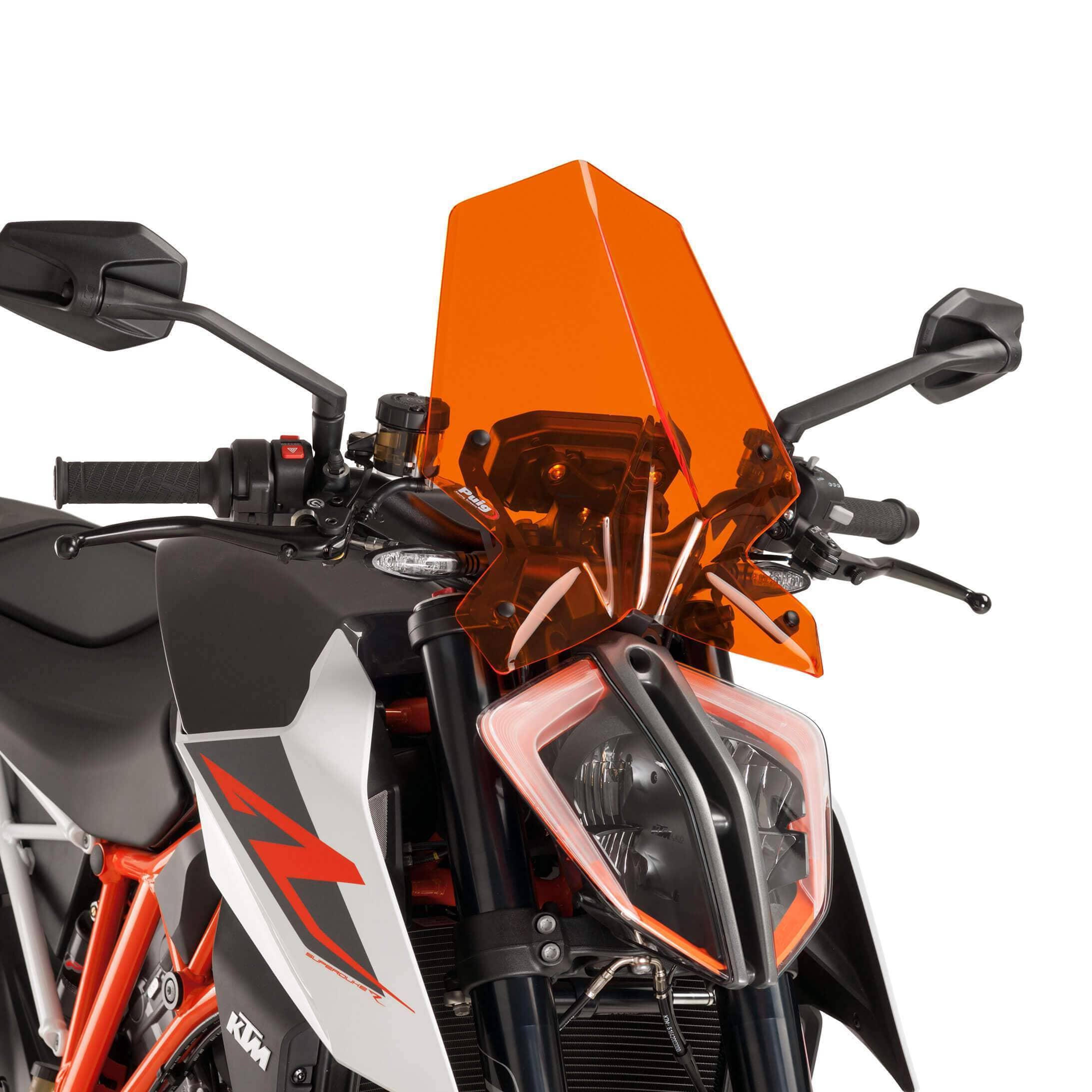 Puig Sport Screen | Orange | KTM 1290 Superduke R 2017>2019-M9692T-Screens-Pyramid Motorcycle Accessories