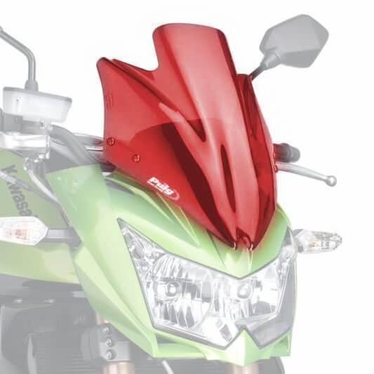 Puig Sport Screen | Red | Kawasaki Z 750 R 2011>2012-Screens-Pyramid Motorcycle Accessories