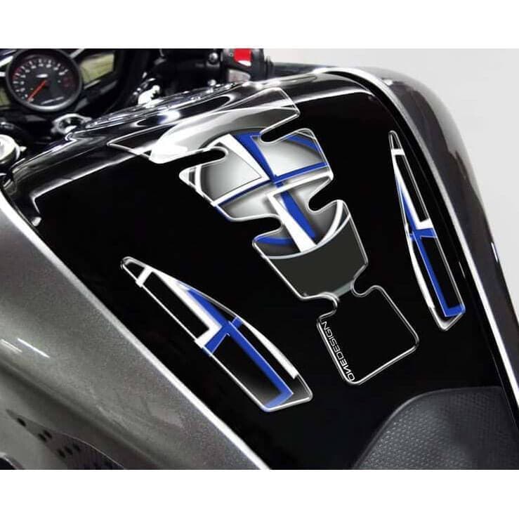 Puig Tank Pad | Graphic Black/Blue-Tank Protection-Pyramid Motorcycle Accessories