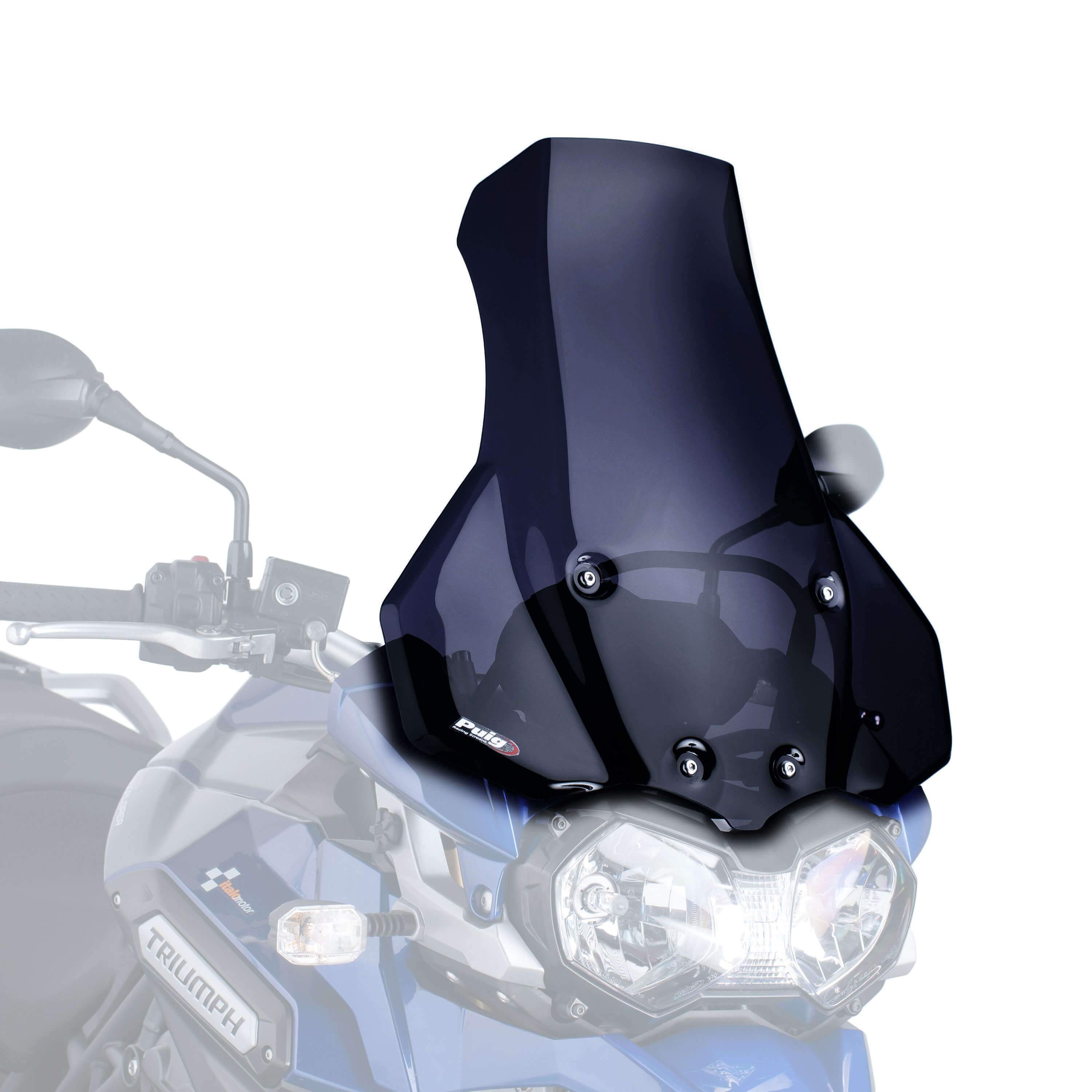 Puig Touring Screen | Black (Opaque) | Triumph Explorer 1200 XC/XCX/XRA/Low 2012>2015-Screens-Pyramid Motorcycle Accessories