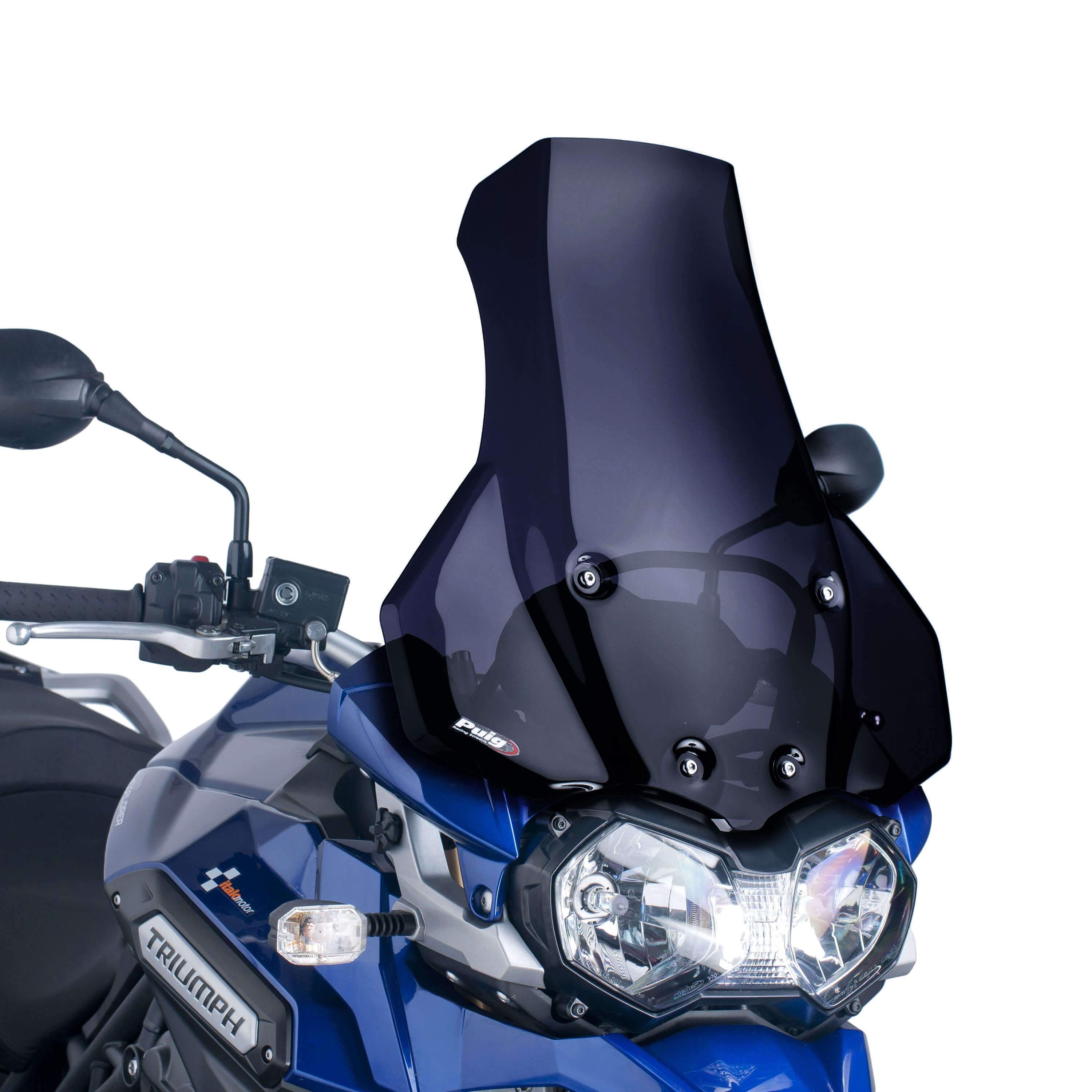 Puig Touring Screen | Black (Opaque) | Triumph Explorer 1200 XC/XCX/XRA/Low 2012>2015-Screens-Pyramid Motorcycle Accessories