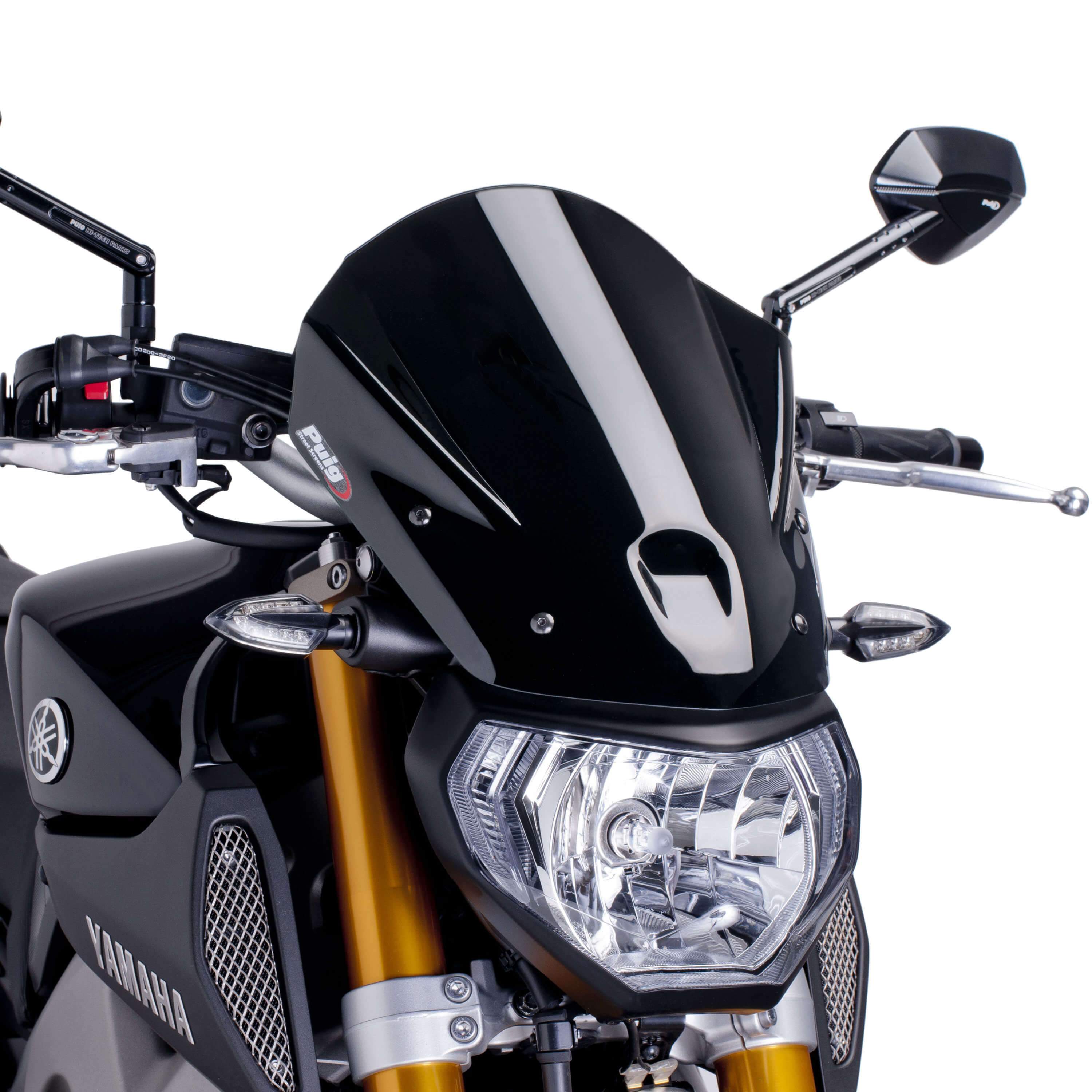 Puig Touring Screen | Black (Opaque) | Yamaha MT-09 2013>2016-M6861N-Screens-Pyramid Motorcycle Accessories