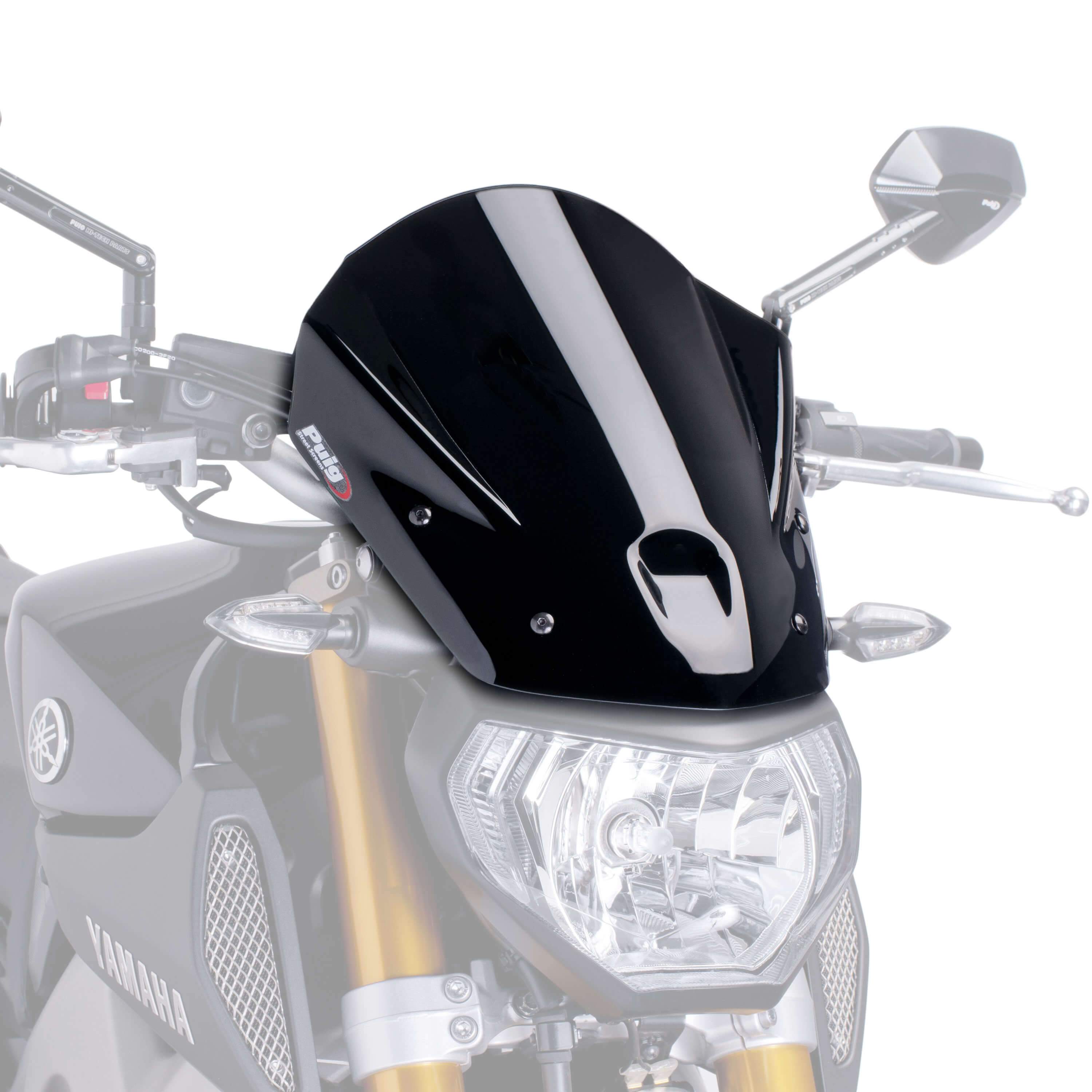 Puig Touring Screen | Black (Opaque) | Yamaha MT-09 2013>2016-M6861N-Screens-Pyramid Motorcycle Accessories