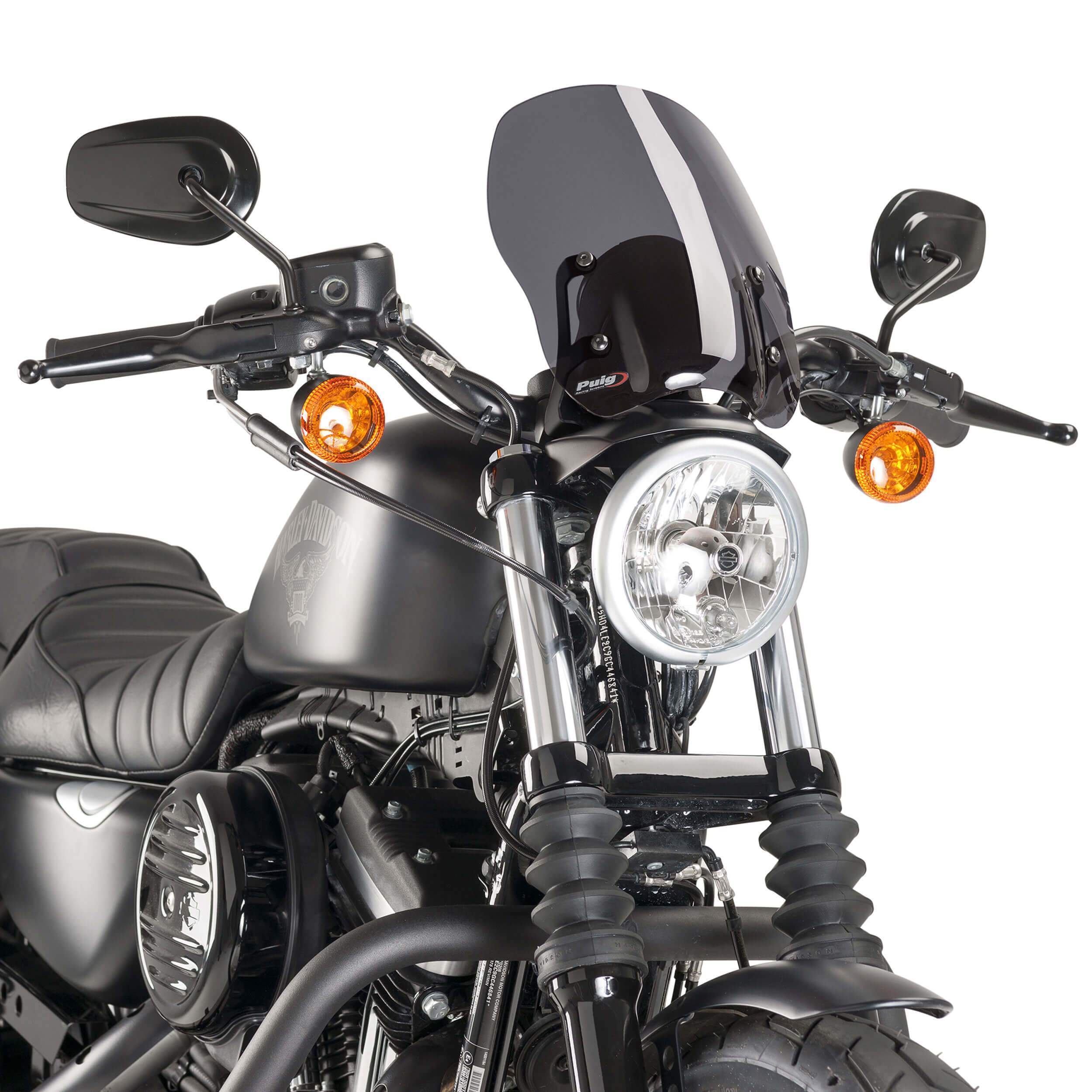 Puig Touring Screen | Dark Smoke | Harley Davidson Sportster 883 Superlow 2011>Current-M9283F-Screens-Pyramid Plastics