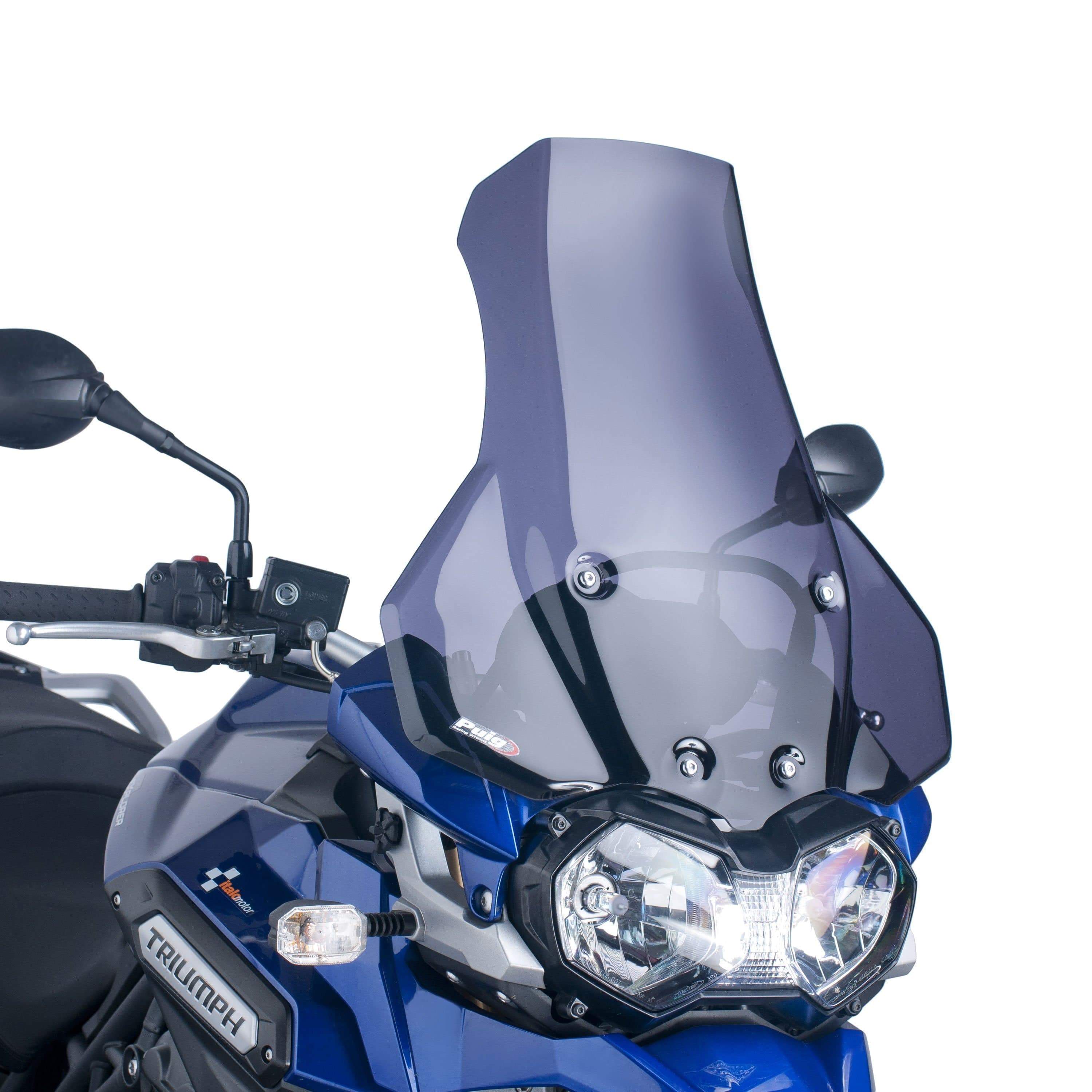 Puig Touring Screen | Dark Smoke | Triumph Explorer 1200 XC/XCX/XRA/Low 2012>2015-Screens-Pyramid Motorcycle Accessories