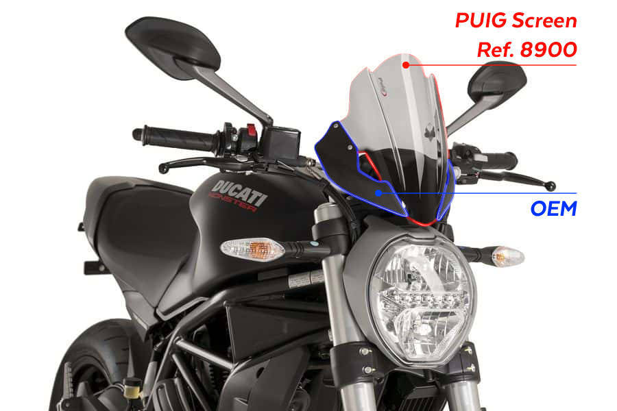Puig Touring Screen | Light Smoke | Ducati Monster 1200 R 2016>2020 -  Shop name