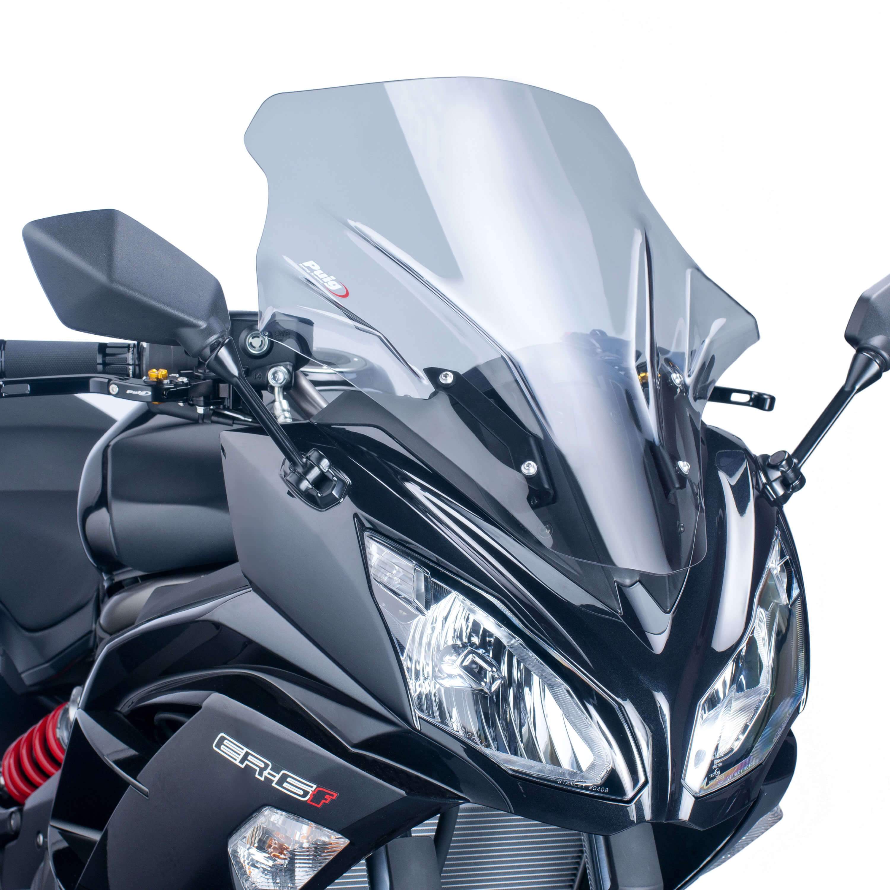 Puig Touring Screen | Light Smoke | Kawasaki ER-6F 2012>2016-Screens-Pyramid Motorcycle Accessories