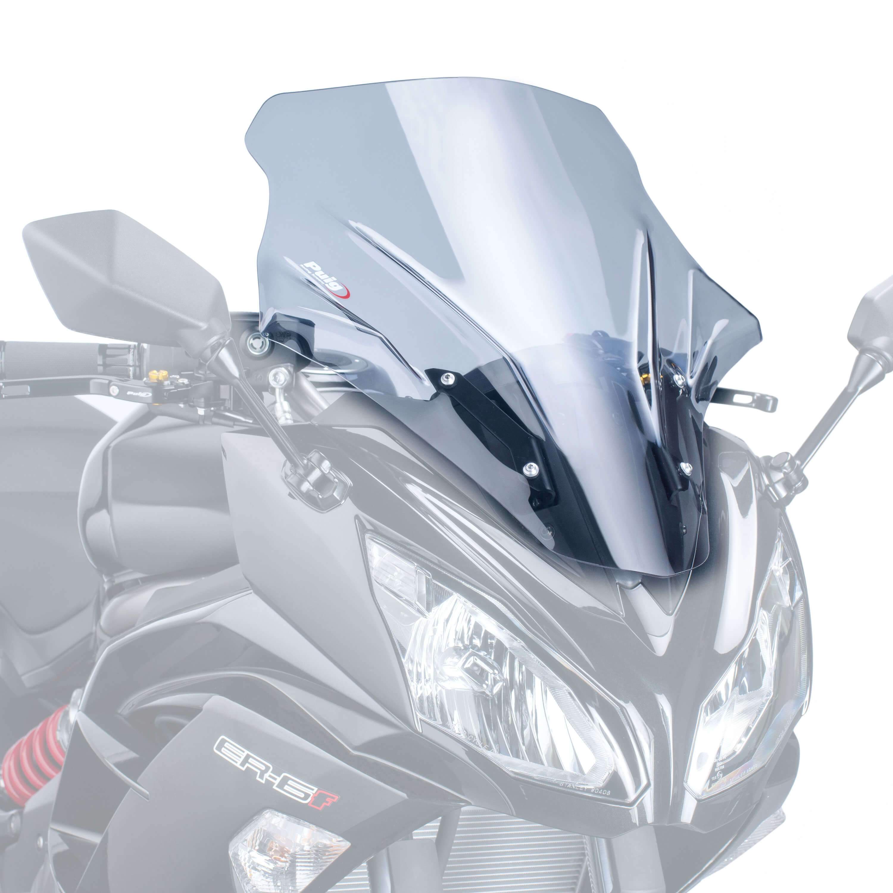Puig Touring Screen | Light Smoke | Kawasaki ER-6F 2012>2016-Screens-Pyramid Motorcycle Accessories