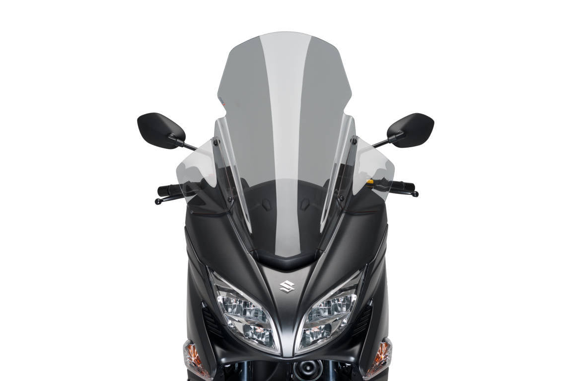 Puig Touring Screen w/ Removable Handguards | Light Smoke | Suzuki Burgman 400 2017>Current -   Pyramid Motorcycle Accessories