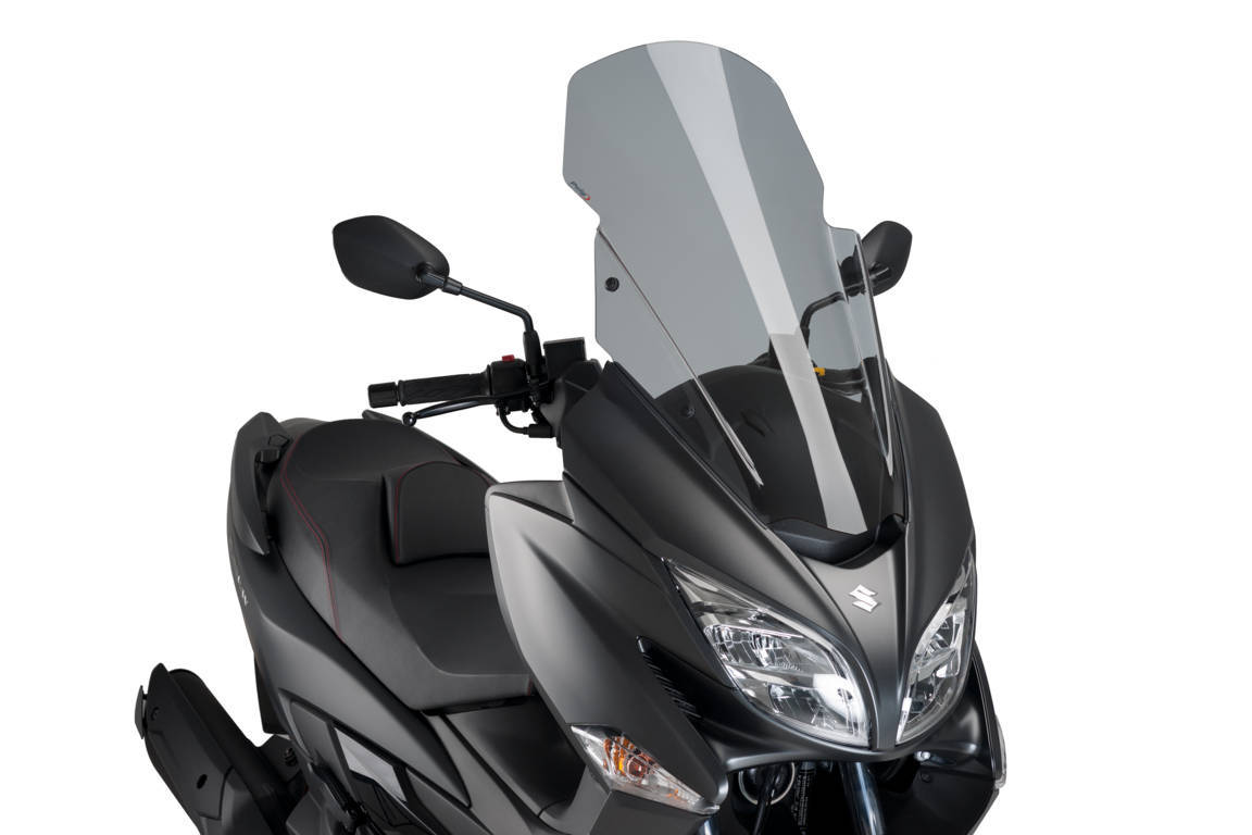 Puig Touring Screen w/ Removable Handguards | Light Smoke | Suzuki Burgman 400 2017>Current -   Pyramid Motorcycle Accessories