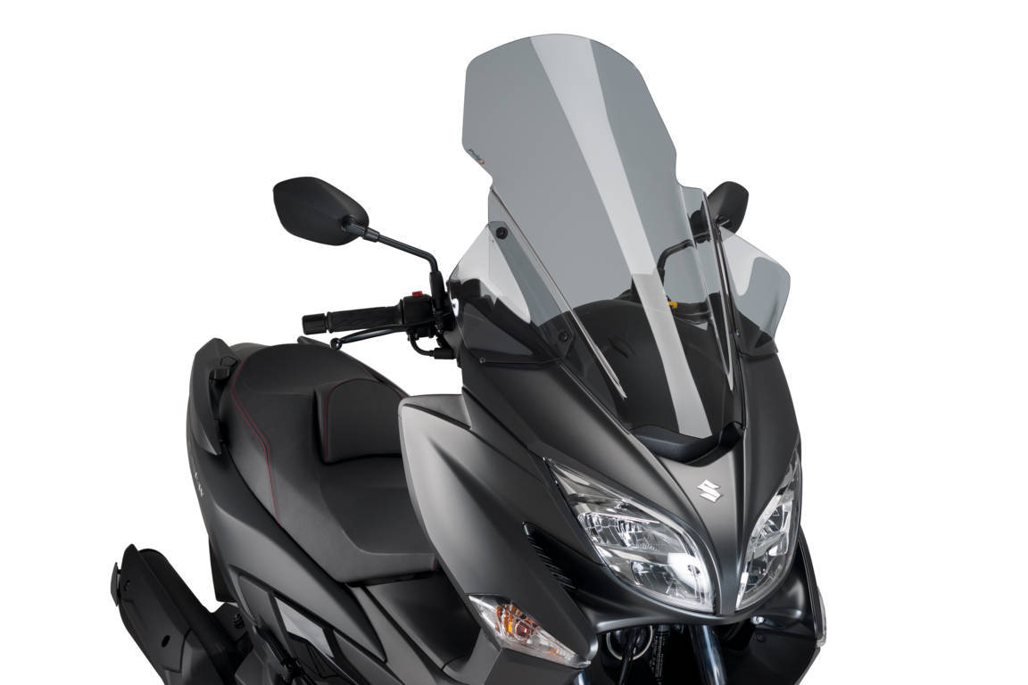 Puig Touring Screen w/ Removable Handguards | Light Smoke | Suzuki Burgman 400 2017>Current -   Pyramid Motorcycle Accessories