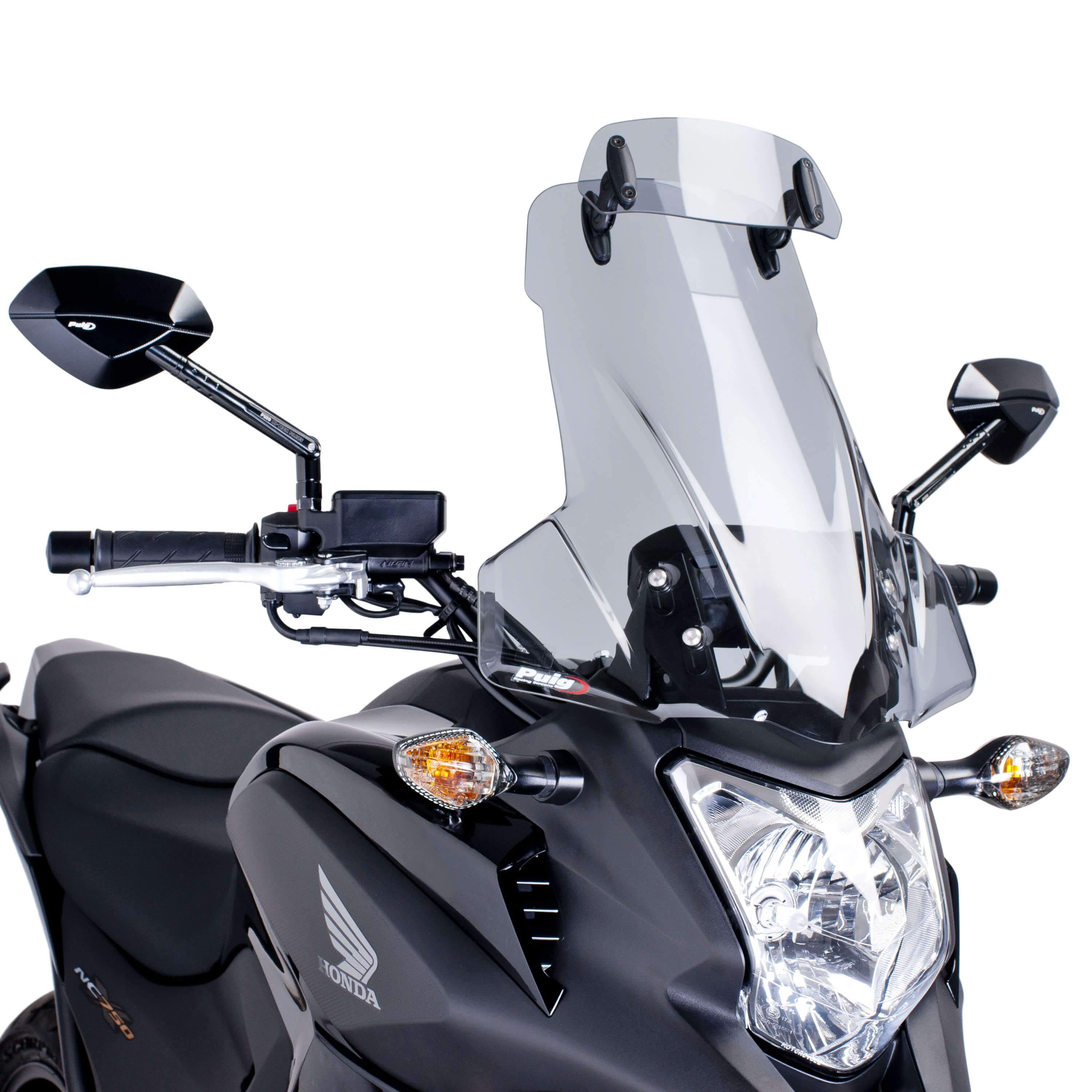 Puig Touring Screen with Visor | Light Smoke | Honda NC 750 X 2014>2015-Screens-Pyramid Motorcycle Accessories