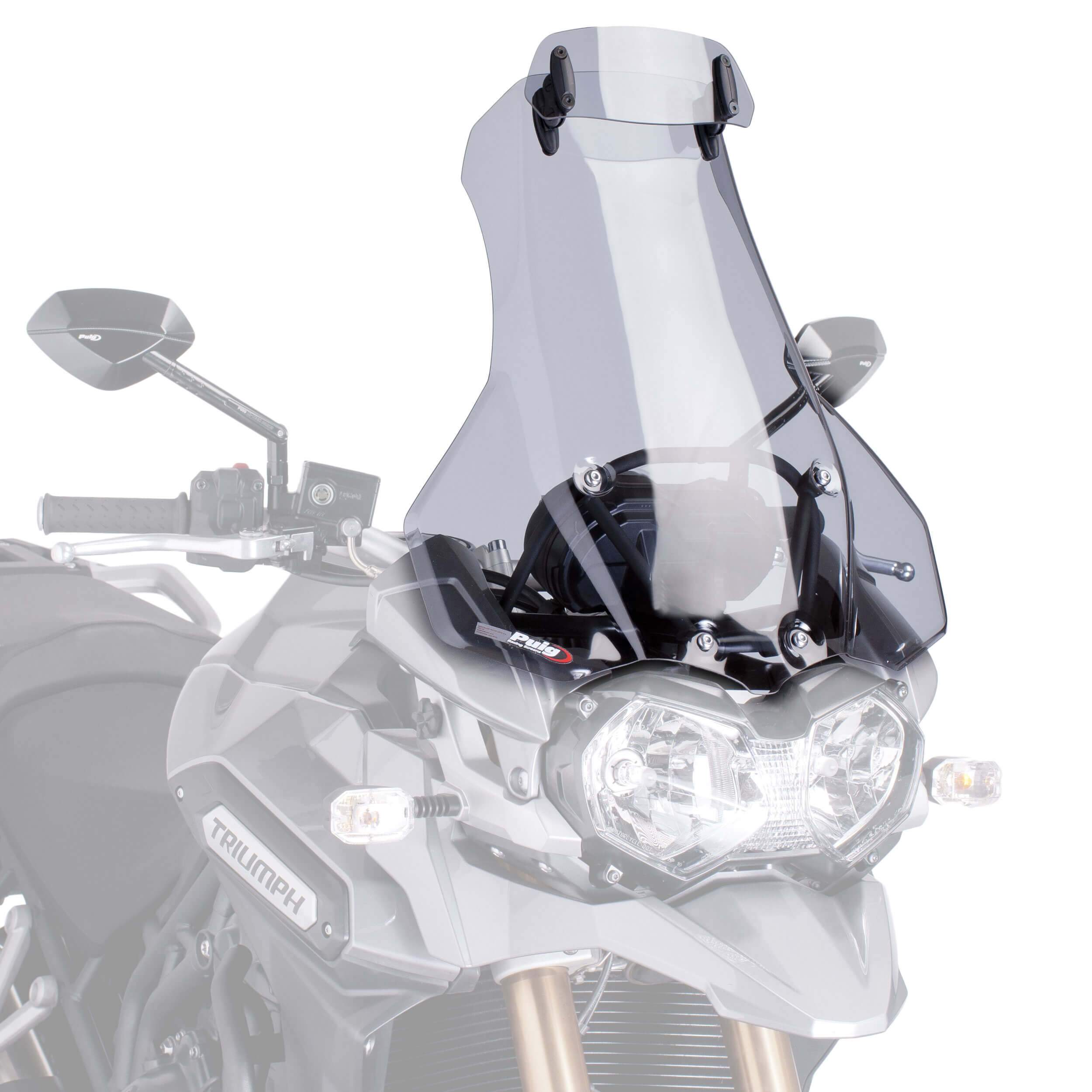 Puig Touring Screen with Visor | Light Smoke | Triumph Explorer 1200 XC/XCX/XRA/Low 2012>2015-Screens-Pyramid Motorcycle Accessories