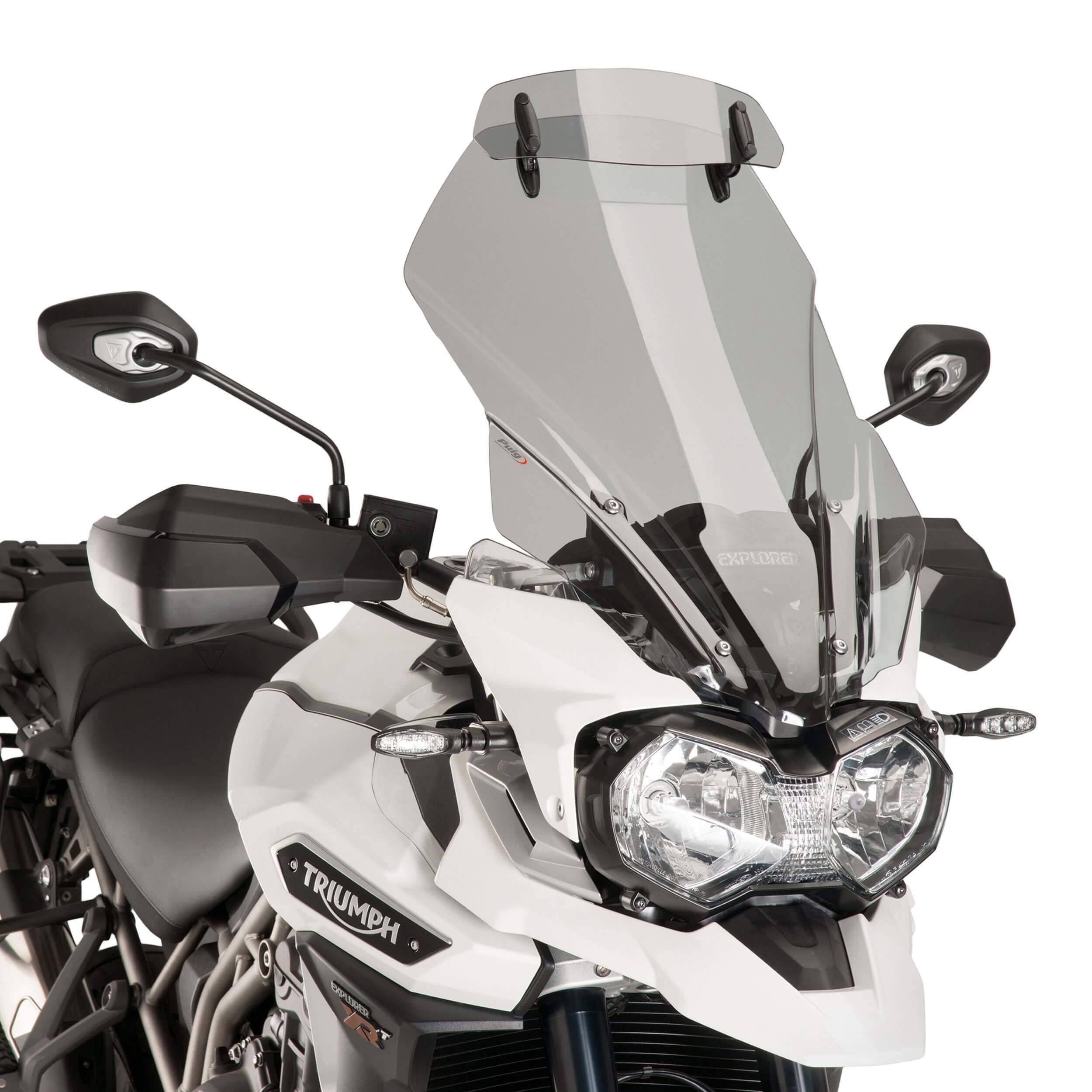 Puig Touring Screen with Visor | Light Smoke | Triumph Explorer 1200 XC/XCX/XRA/Low 2016>2017-M8916H-Screens-Pyramid Motorcycle Accessories