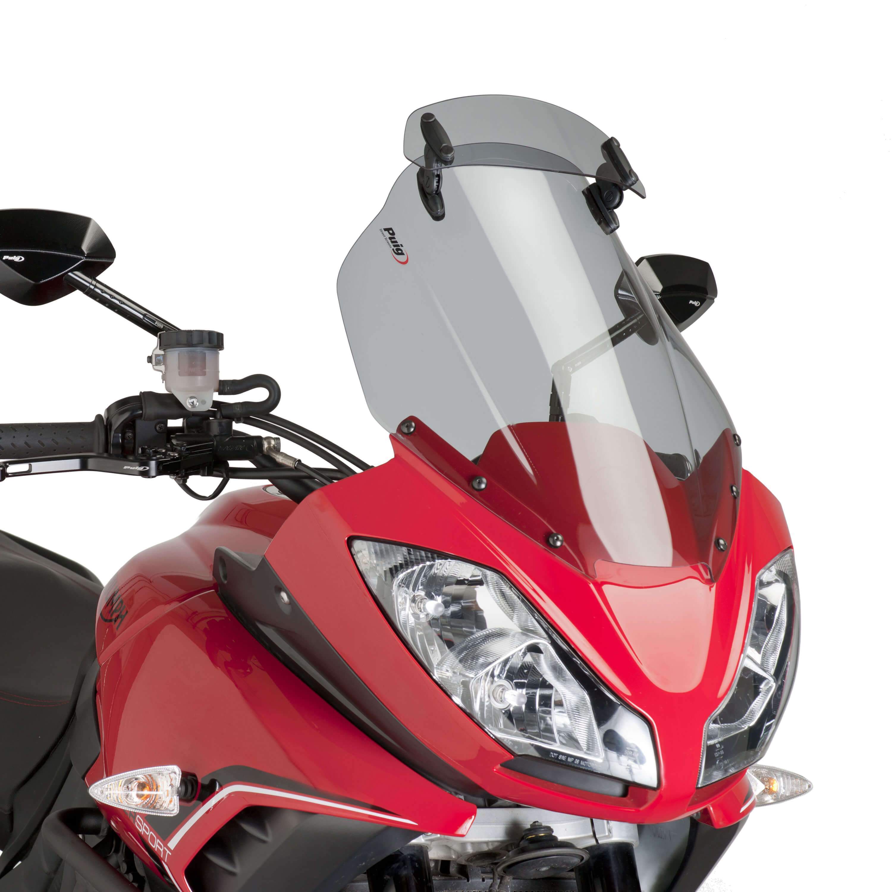 Puig Touring Screen with Visor | Light Smoke | Triumph Tiger 1050 Sport 2013>2015-M5919H-Screens-Pyramid Motorcycle Accessories