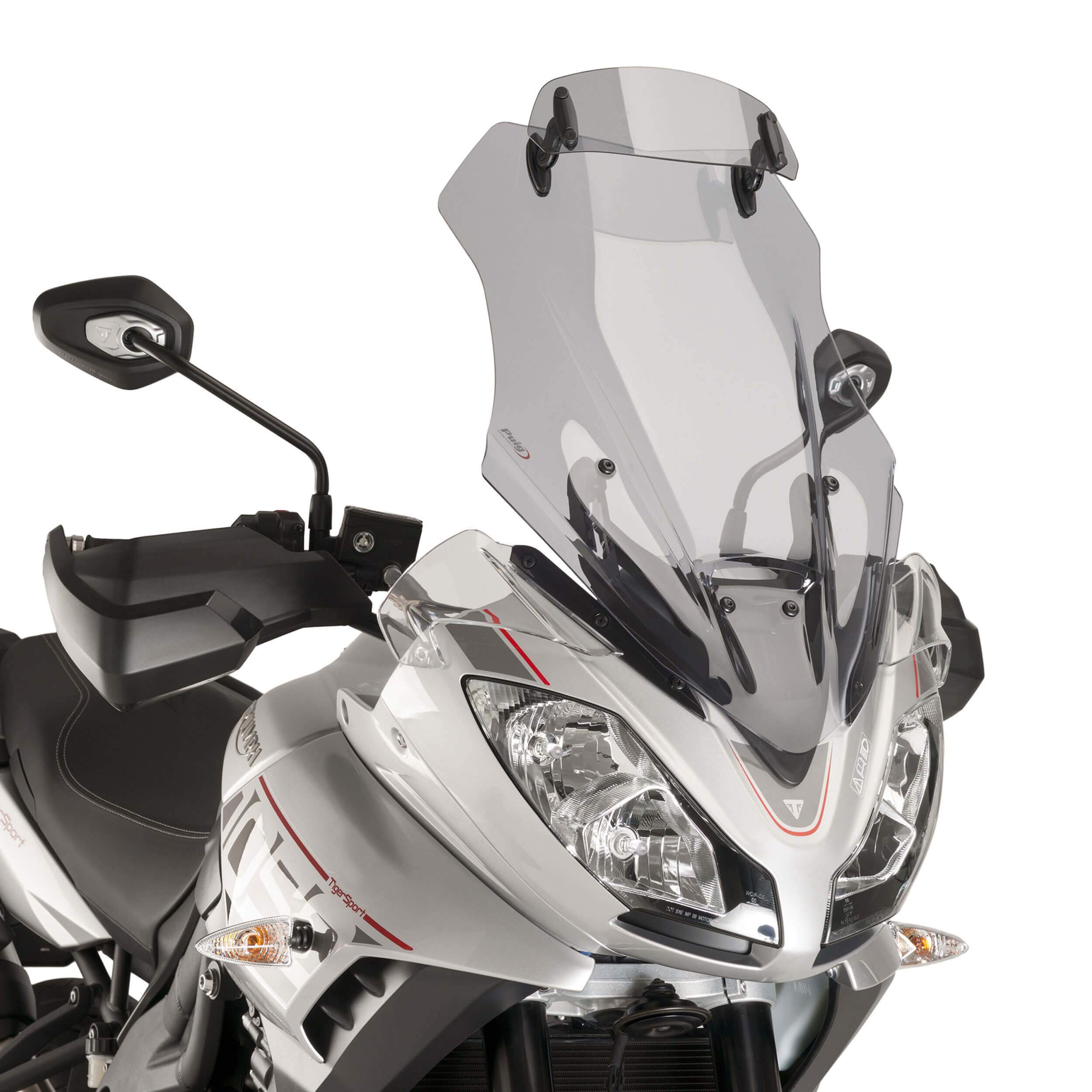 Puig Touring Screen with Visor | Light Smoke | Triumph Tiger 1050 Sport 2016>Current-M9201H-Screens-Pyramid Motorcycle Accessories