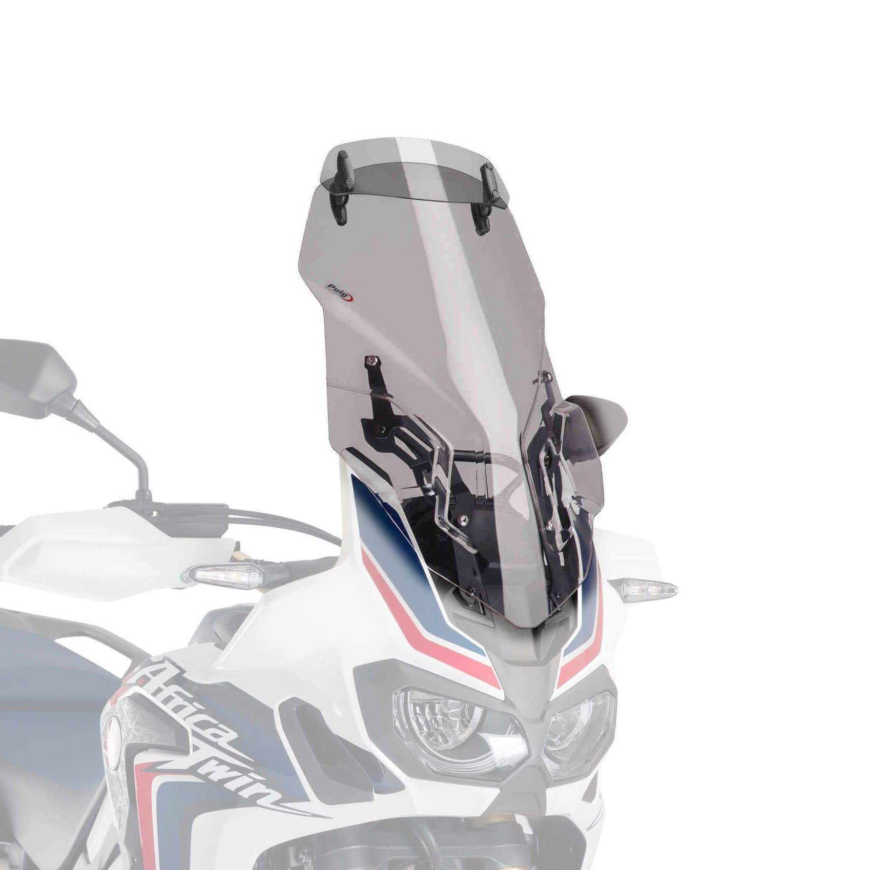Puig Touring Screen with Visor and Support | Light Smoke | Honda CRF 1000 L Africa Twin 2016>2019-M9157H-Screens-Pyramid Motorcycle Accessories