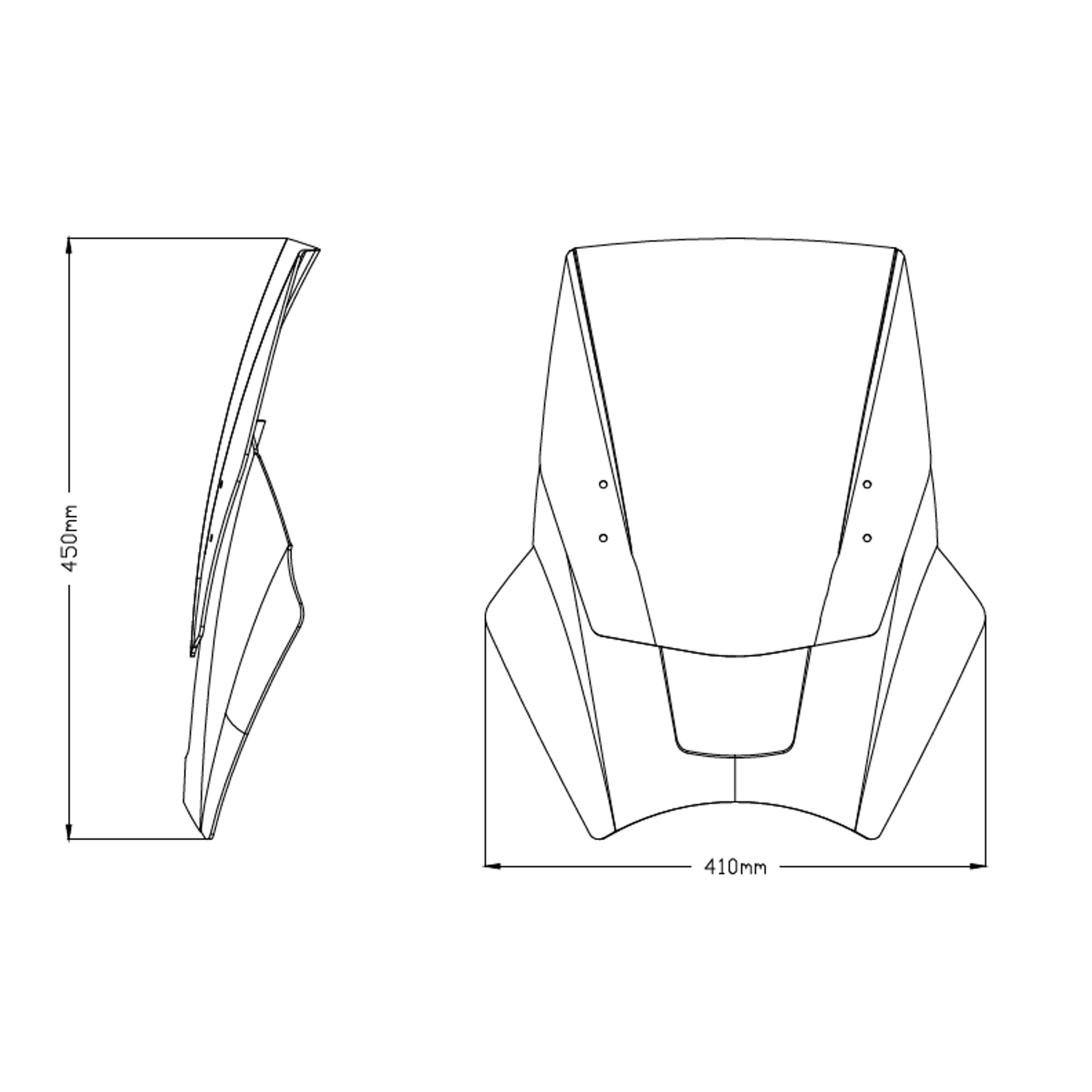 Puig Up & Down Screen | Light Smoke | Kawasaki Z 250 SL 2015>2016-M2193H-Screens-Pyramid Motorcycle Accessories