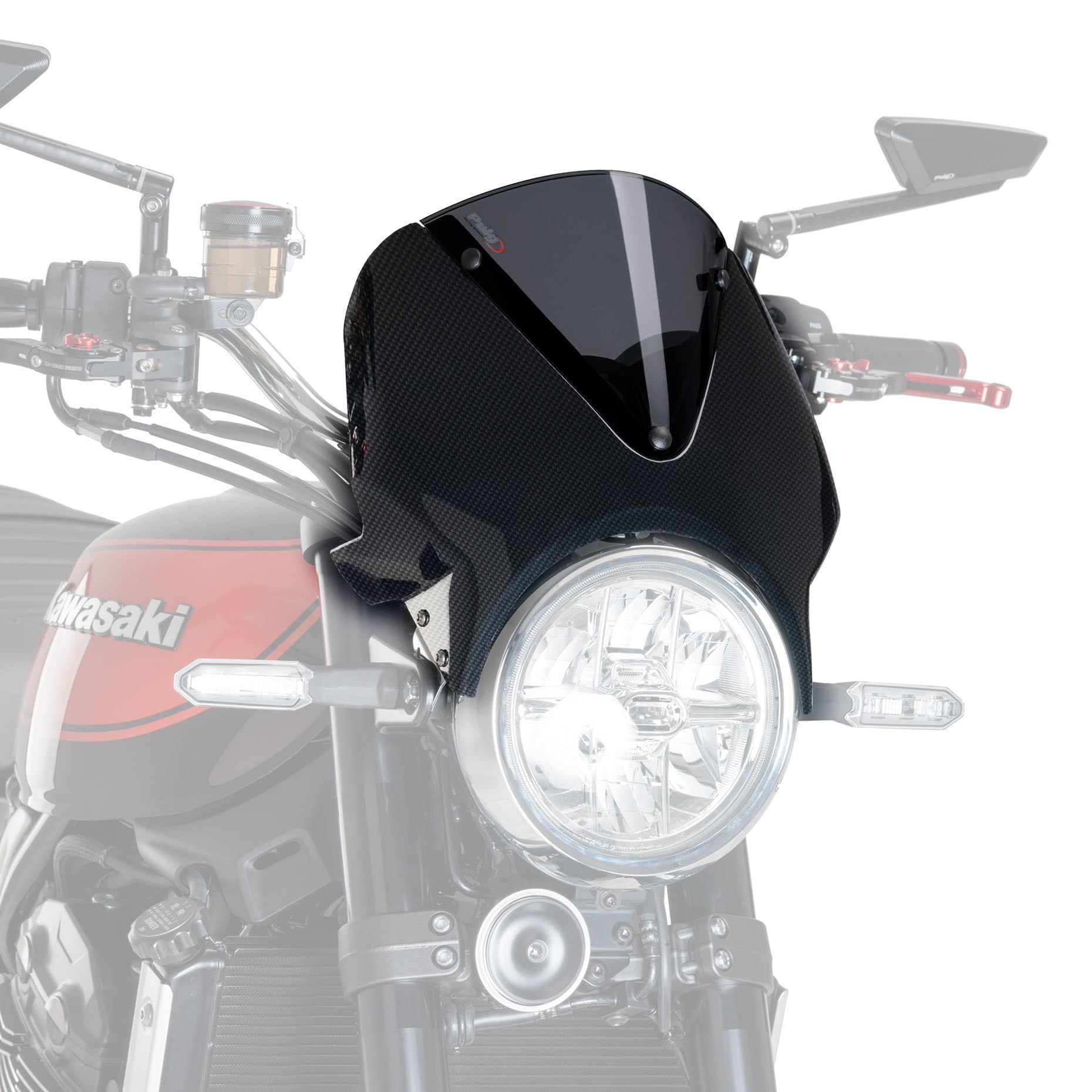 Puig Vision Screen | Carbon Look Fairing/Dark Smoke Screen | Triumph Bonneville T120 2016>Current-M003CF-Screens-Pyramid Motorcycle Accessories
