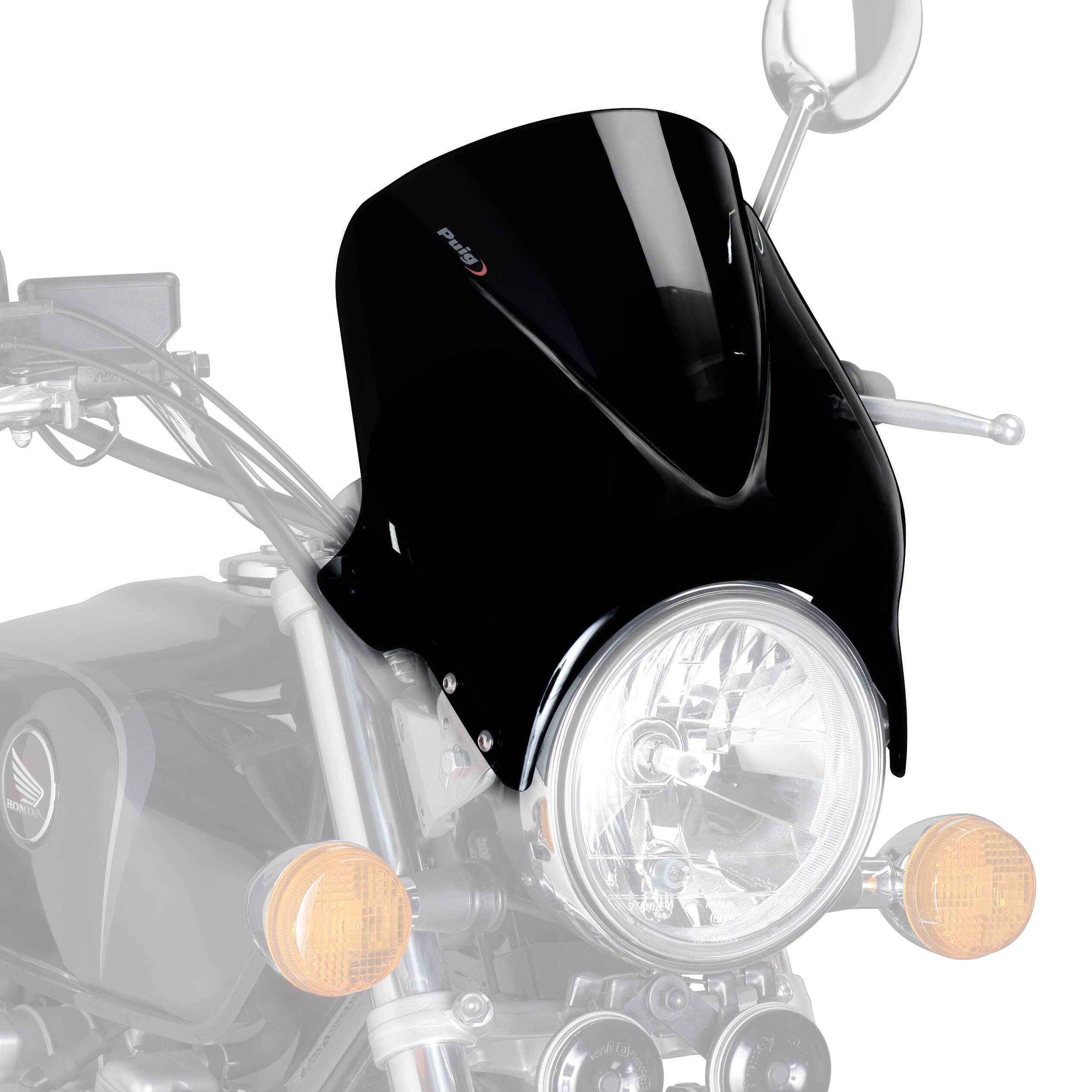 Puig Windy Screen | Black (Opaque) | Honda VTR 250 1997>2008-Screens-Pyramid Motorcycle Accessories