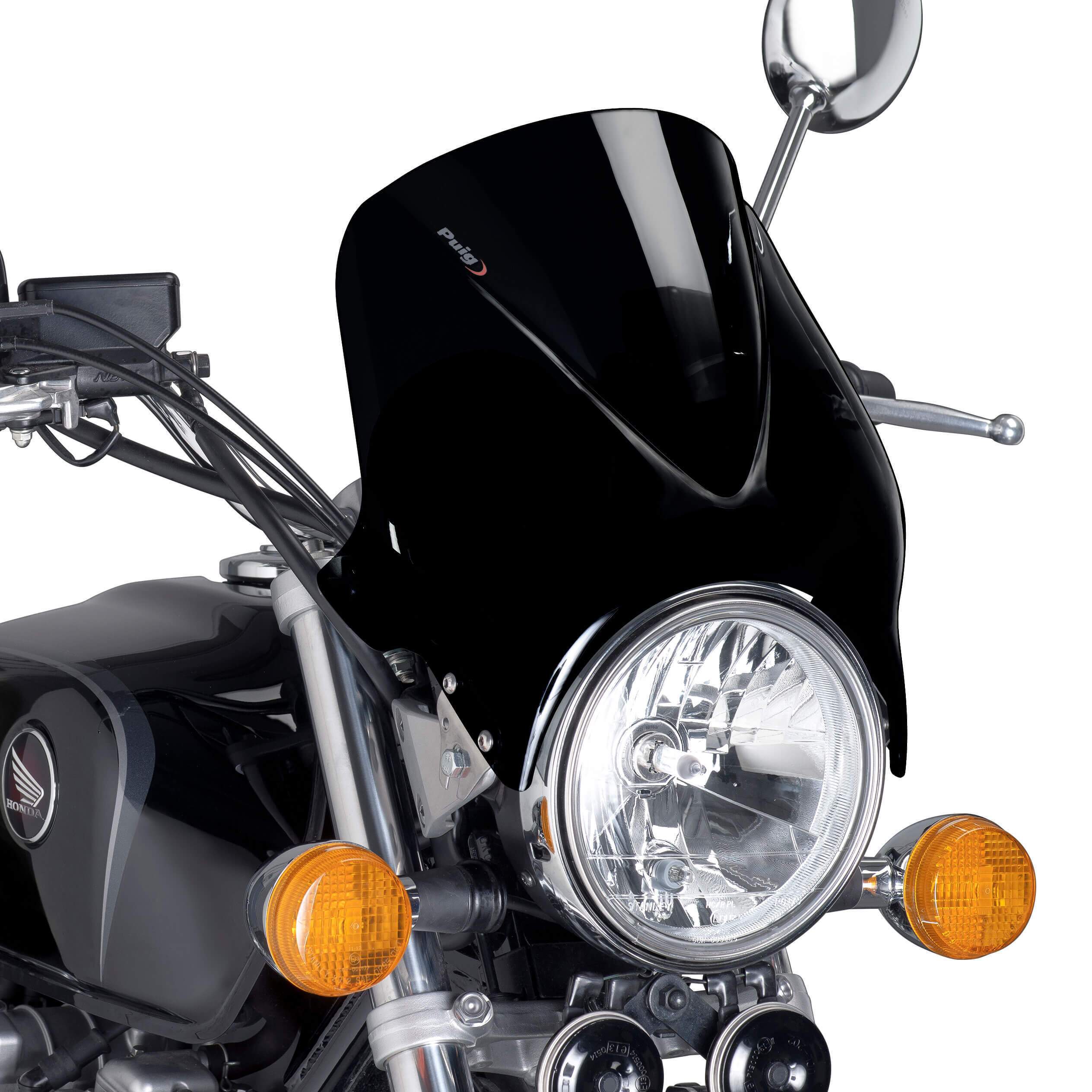 Puig Windy Screen | Black (Opaque) | Honda VTR 250 1997>2008-Screens-Pyramid Motorcycle Accessories