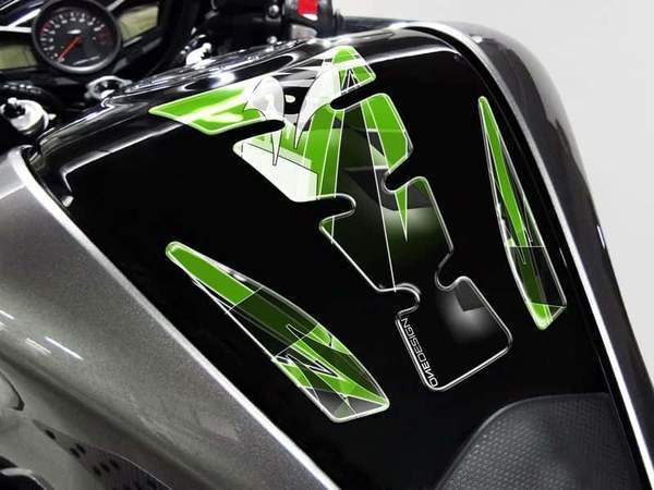 Puig Wings Kawasaki Tank Pad | Green-M4720V-Tank Protection-Pyramid Motorcycle Accessories
