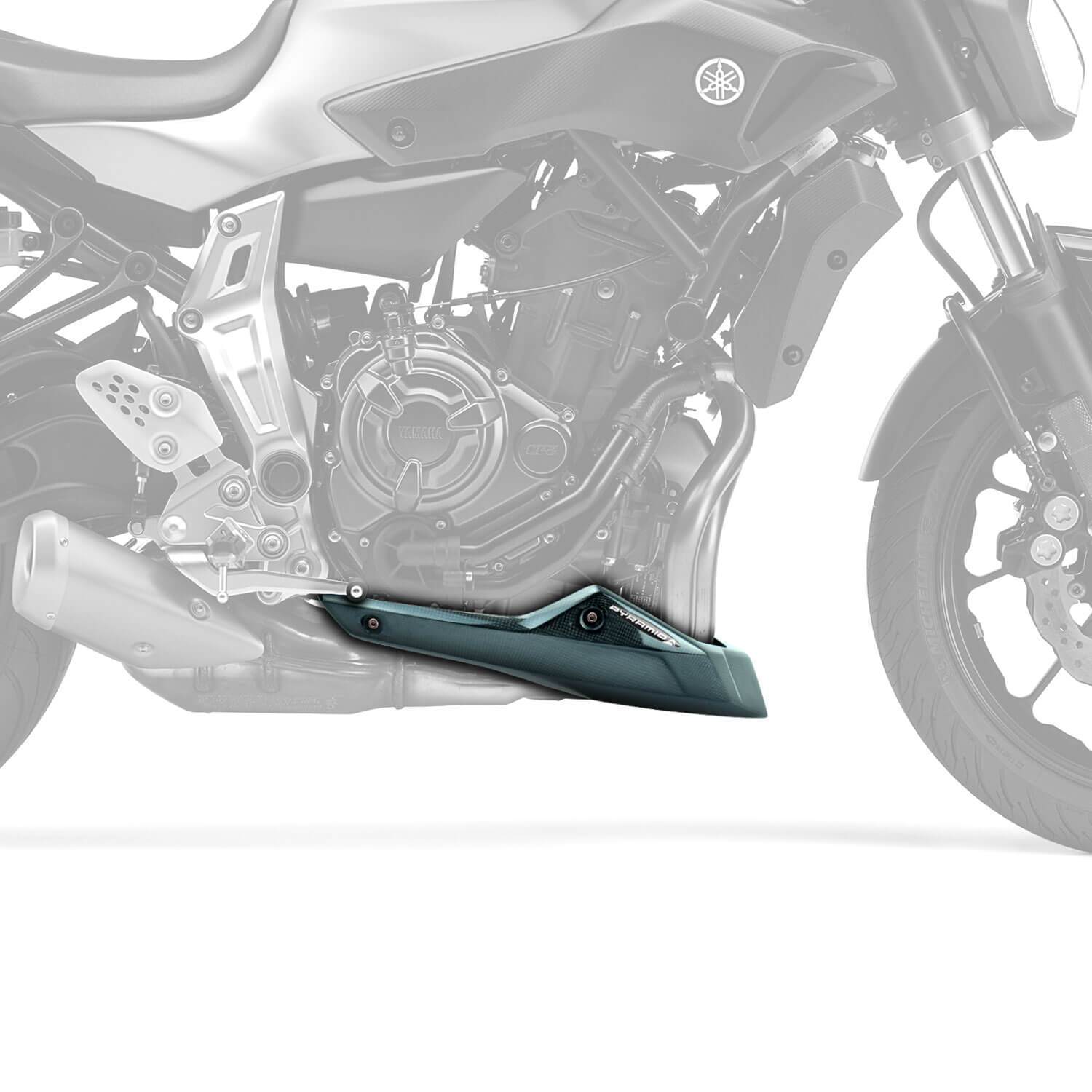 Pyramid Belly Pan | Carbon | Yamaha MT-07 2013>Current-22136A-Belly Pans-Pyramid Motorcycle Accessories