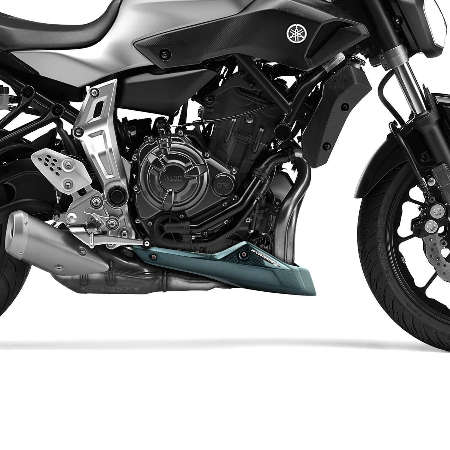 Pyramid Belly Pan | Carbon | Yamaha MT-07 2013>Current-22136A-Belly Pans-Pyramid Motorcycle Accessories