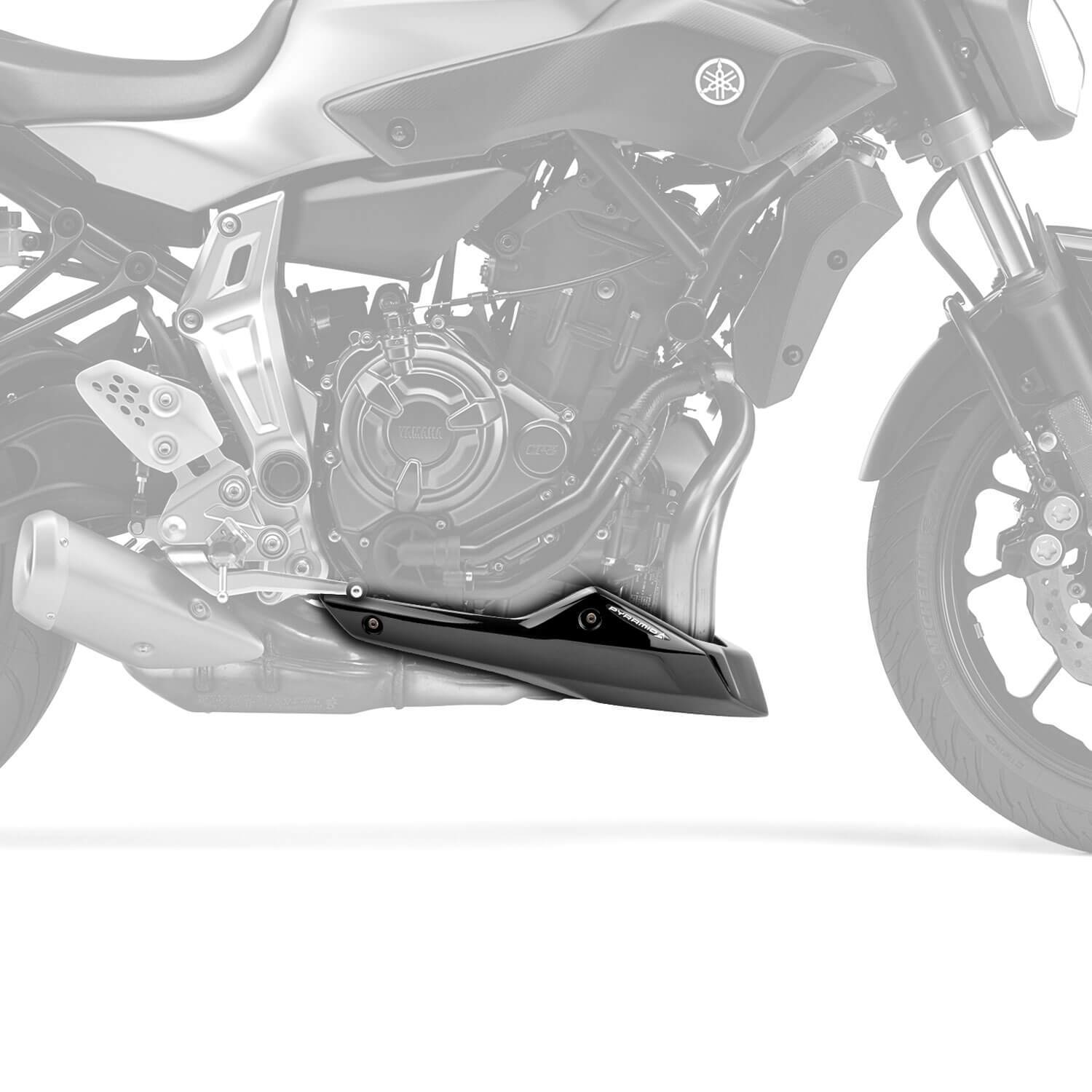 Pyramid Belly Pan | Gloss Black | Yamaha Tracer 700 2013>2019-Belly Pans-Pyramid Motorcycle Accessories