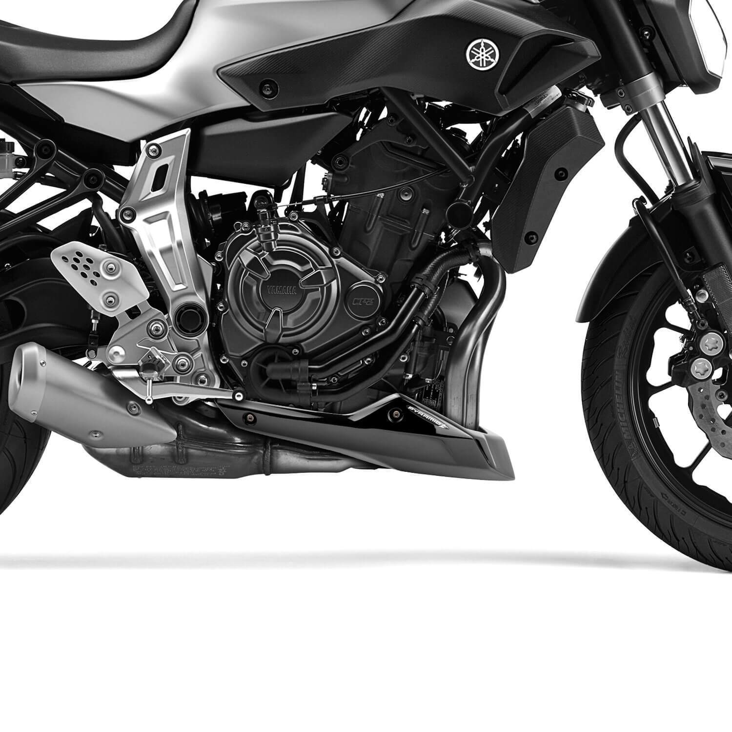 Pyramid Belly Pan | Gloss Black | Yamaha Tracer 700 2013>2019-Belly Pans-Pyramid Motorcycle Accessories