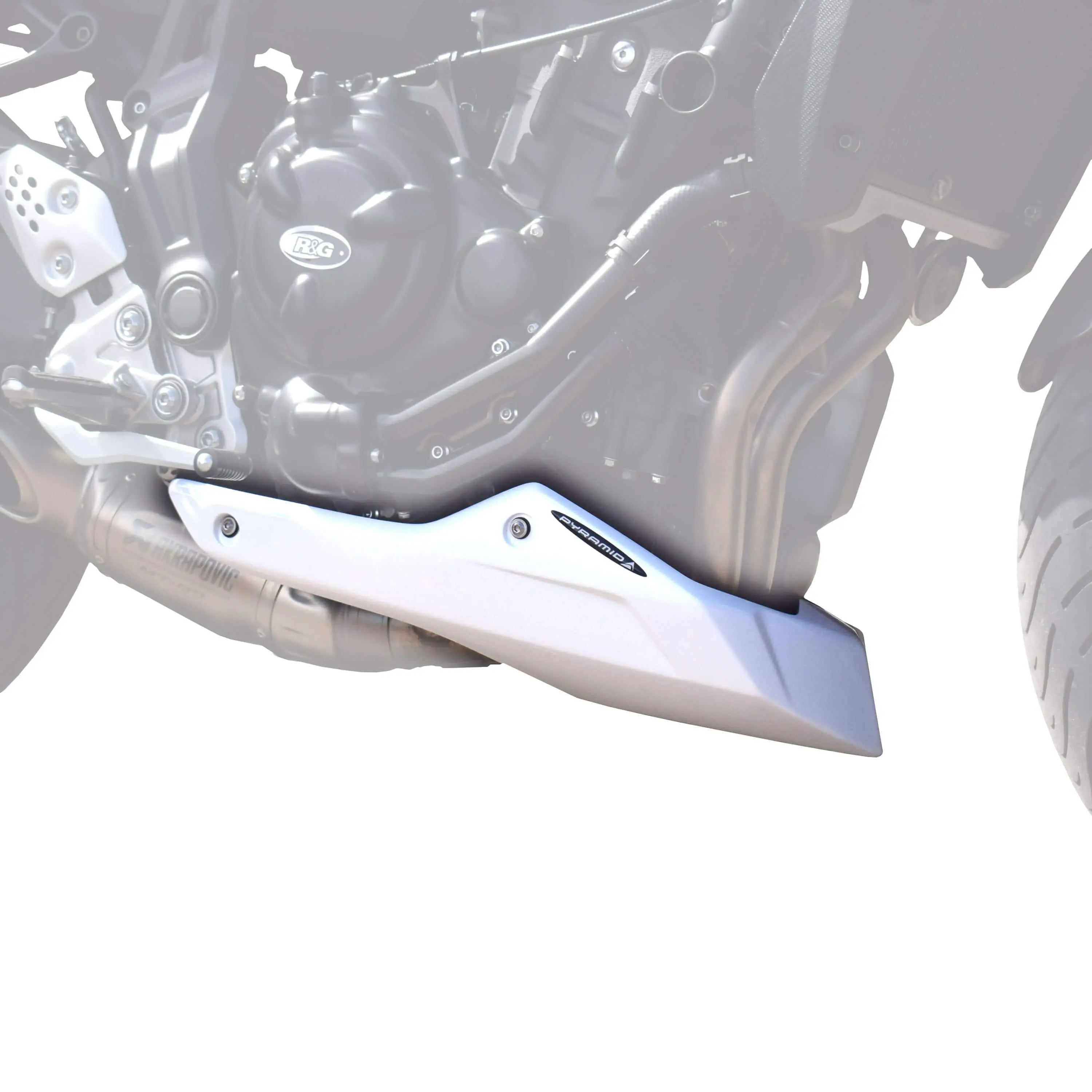 Pyramid Belly Pan | Gloss White | Yamaha MT-07 2013>2024 -  Shop name