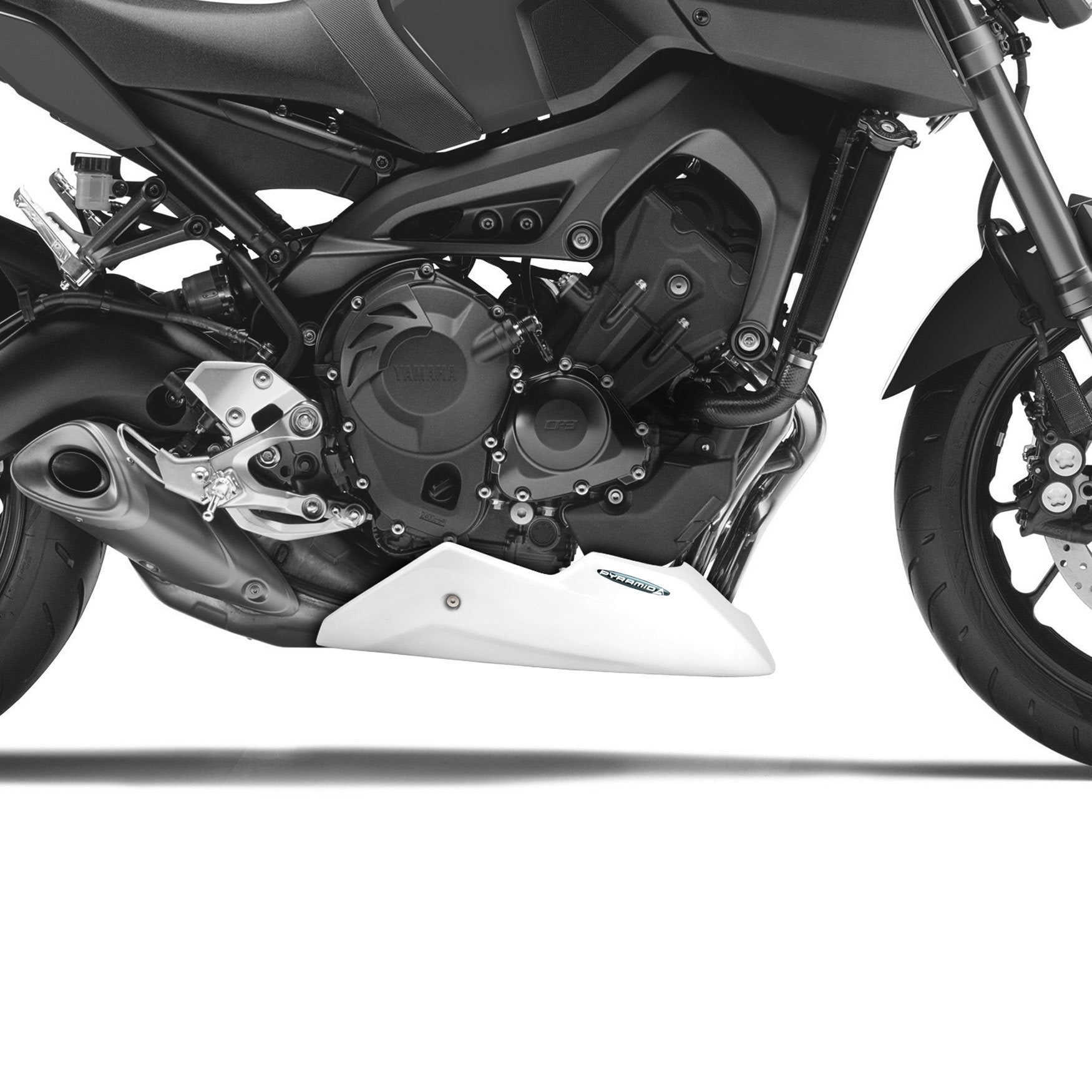 Pyramid Belly Pan | Gloss White | Yamaha Tracer 900 GT 2018>2020-Belly Pans-Pyramid Motorcycle Accessories