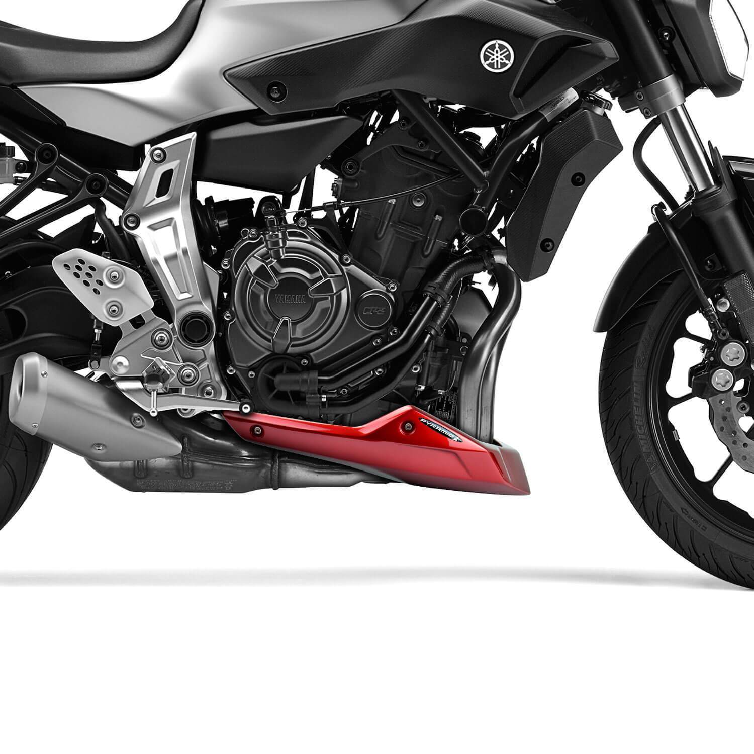 Pyramid Belly Pan | Metallic Red (Lava Red) | Yamaha MT-07 2013>Current-22136K-Belly Pans-Pyramid Plastics
