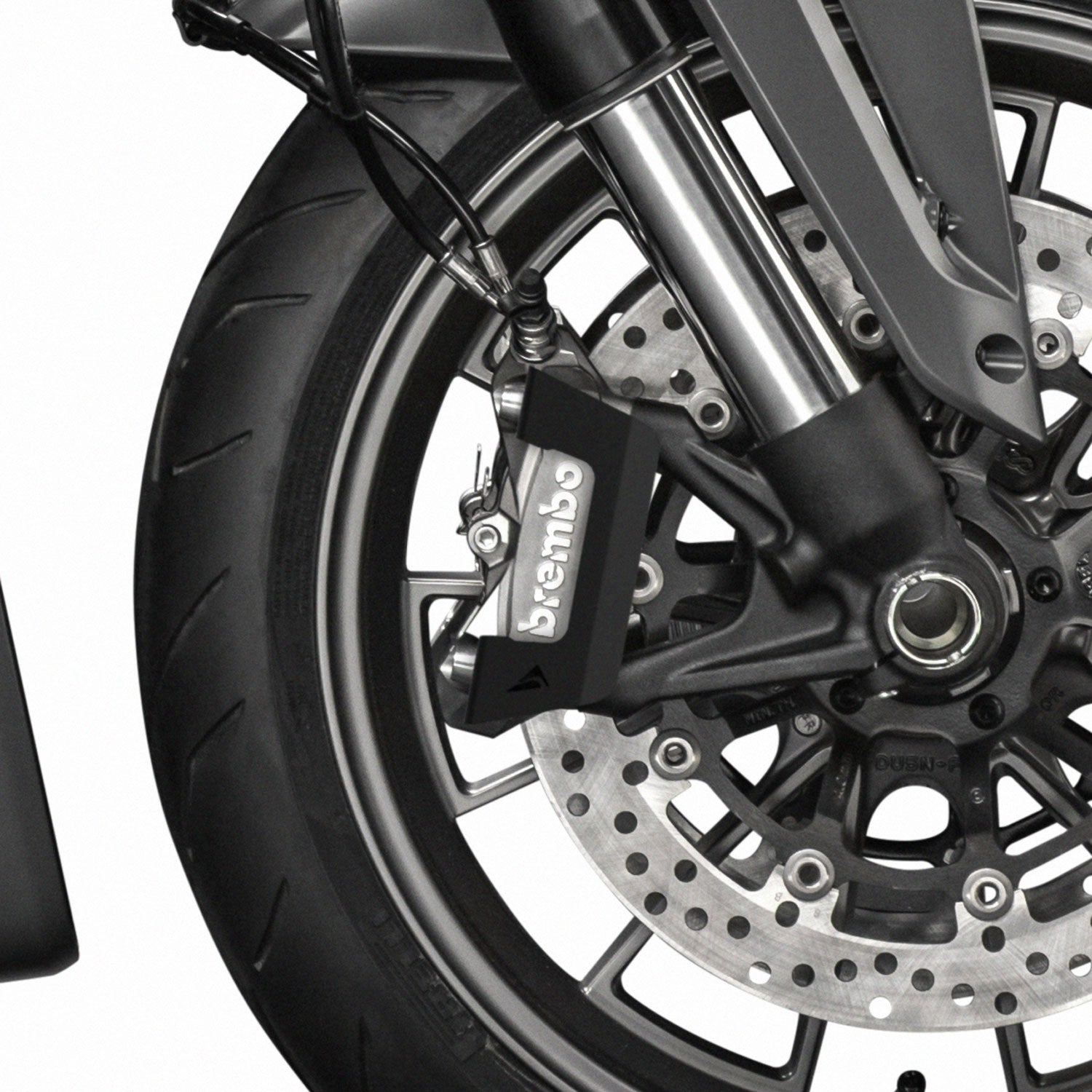 Pyramid Brake Caliper Guards | Matte Black | Ducati Monster 937 2021>Current-36875M-Crash Protection-Pyramid Motorcycle Accessories