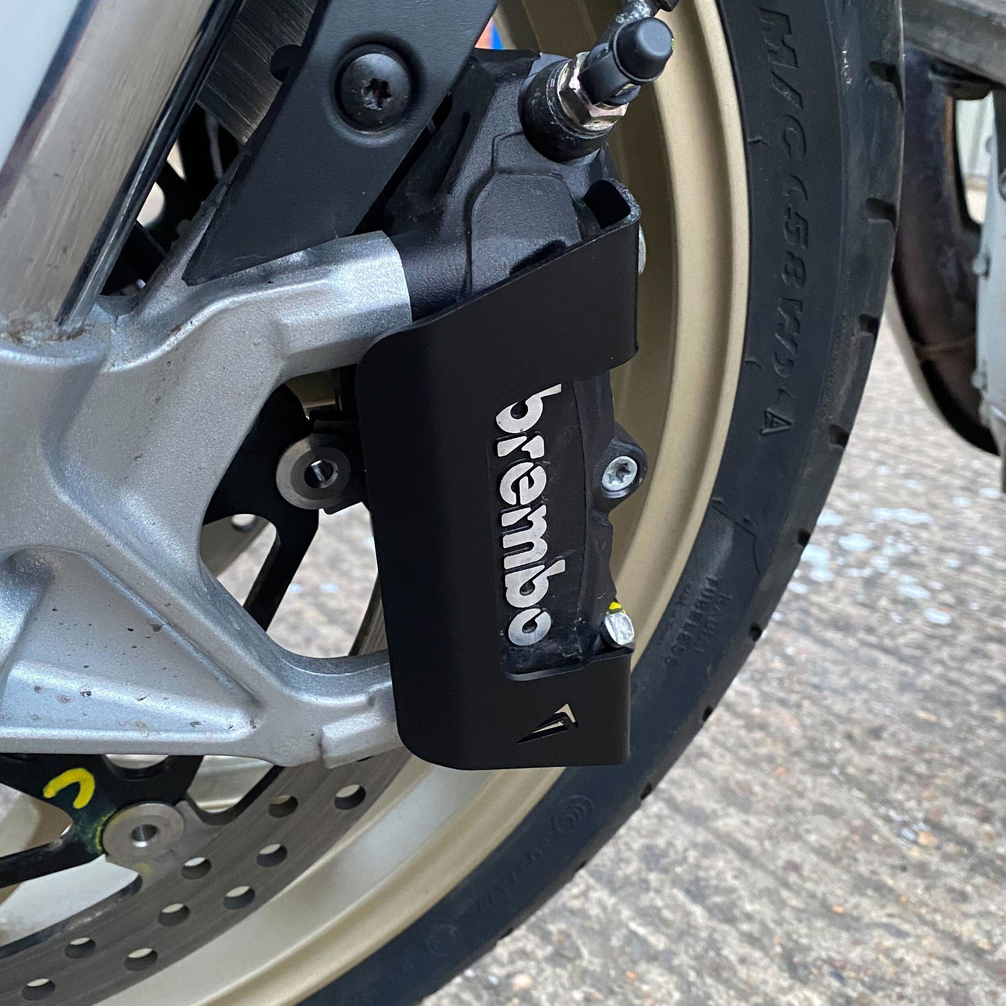 Pyramid Brake Caliper Guards | Matte Black | Ducati Supersport 950/S 2021>Current-36875M-Crash Protection-Pyramid Motorcycle Accessories