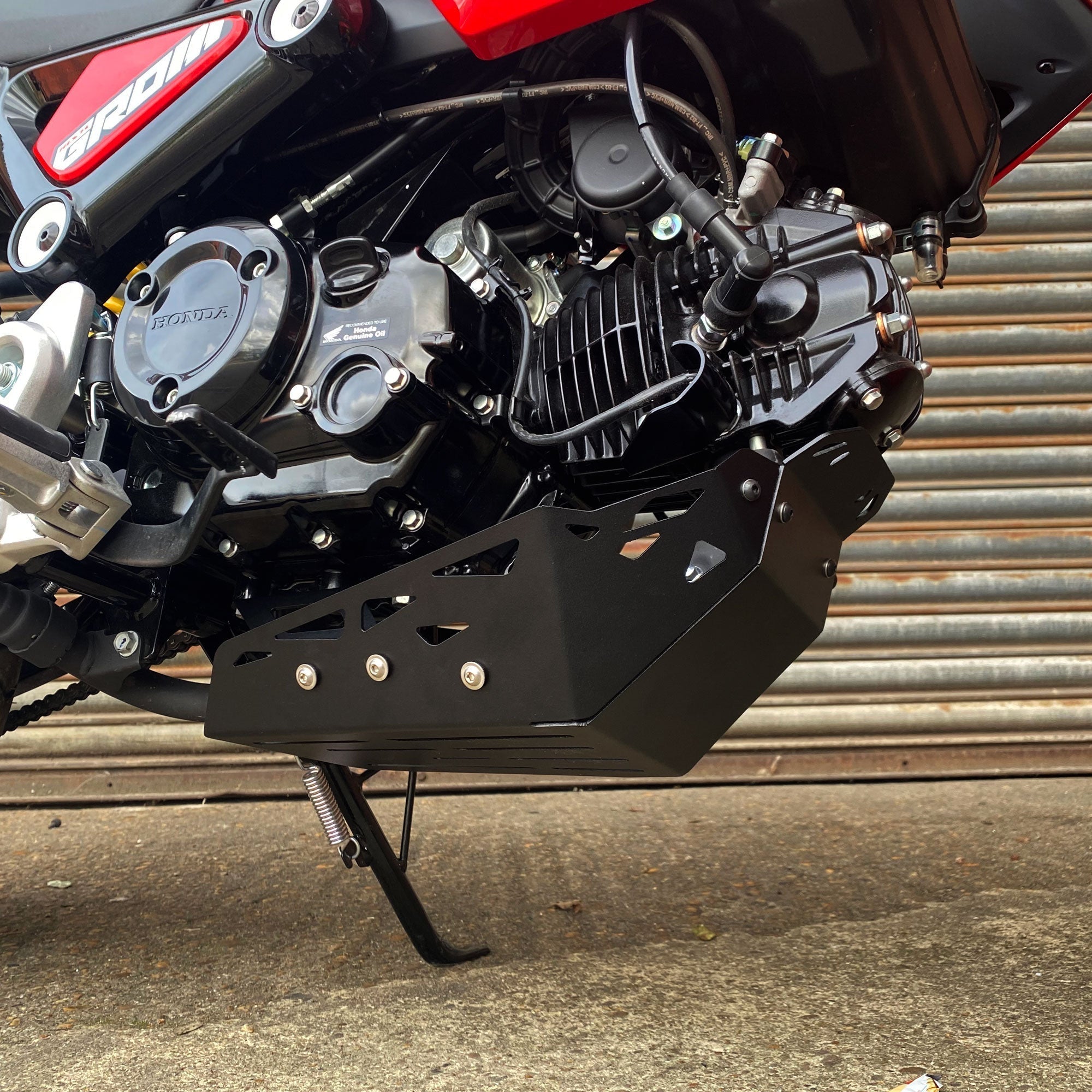 Pyramid Engine Plate | Matte Black | Honda MSX 125 2021>Current-21115M-Engine Guards-Pyramid Motorcycle Accessories