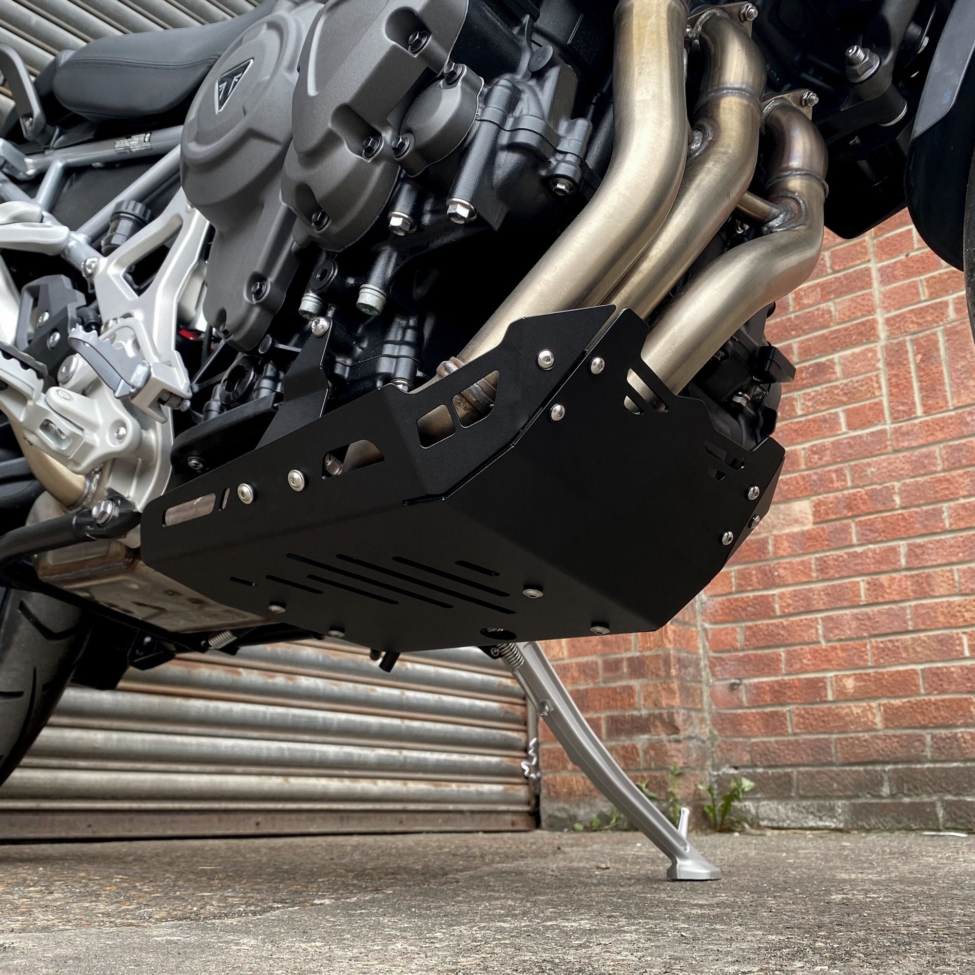 Pyramid Engine Plate | Matte Black | Triumph Tiger 1200 Rally Pro 2022>Current-Engine Guards-Pyramid Motorcycle Accessories