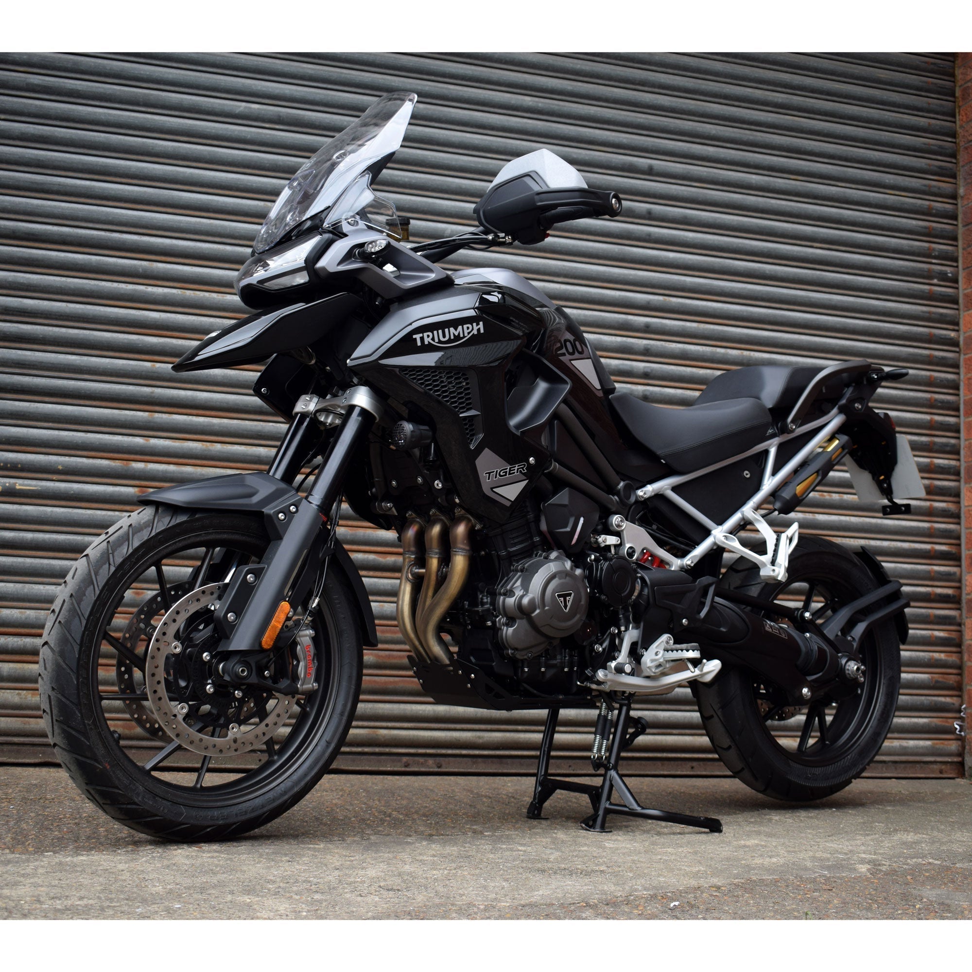 Pyramid Engine Plate | Matte Black | Triumph Tiger 1200 Rally Pro 2022>Current-Engine Guards-Pyramid Motorcycle Accessories