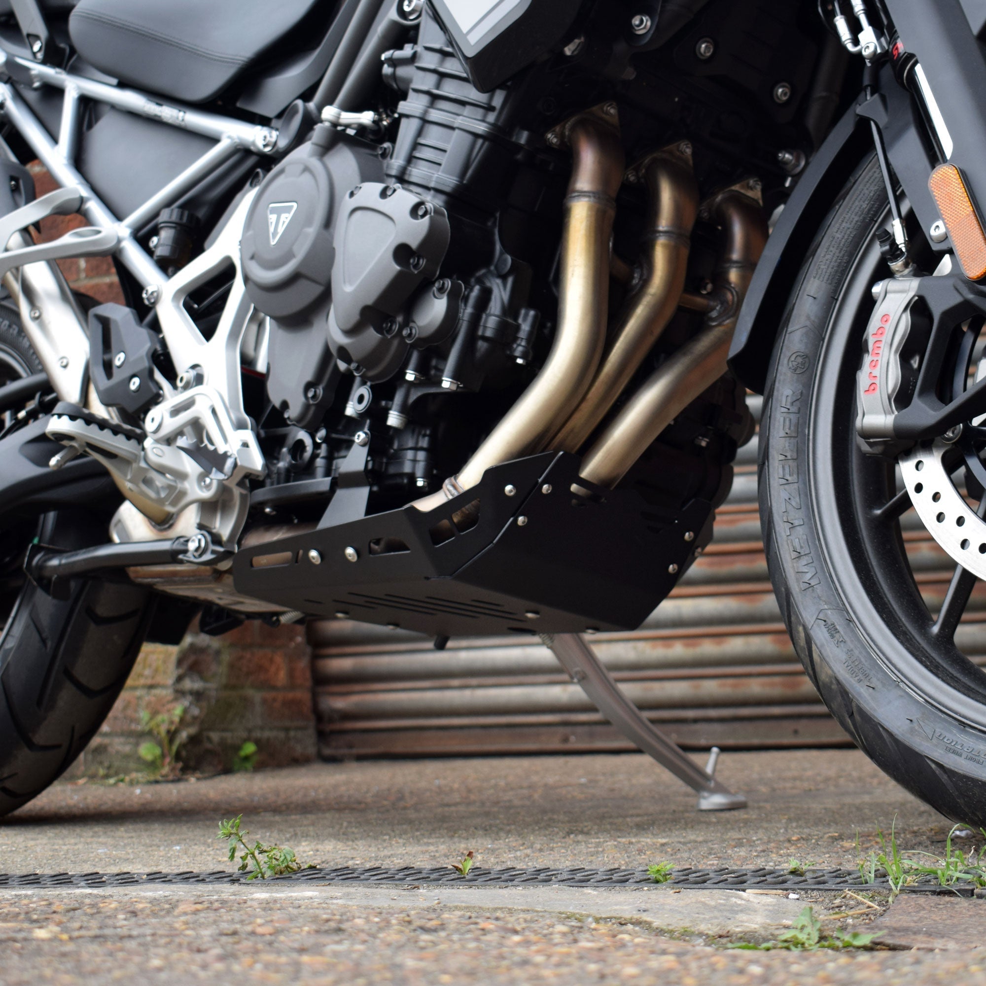 Pyramid Engine Plate | Matte Black | Triumph Tiger 1200 Rally Pro 2022>Current-Engine Guards-Pyramid Motorcycle Accessories
