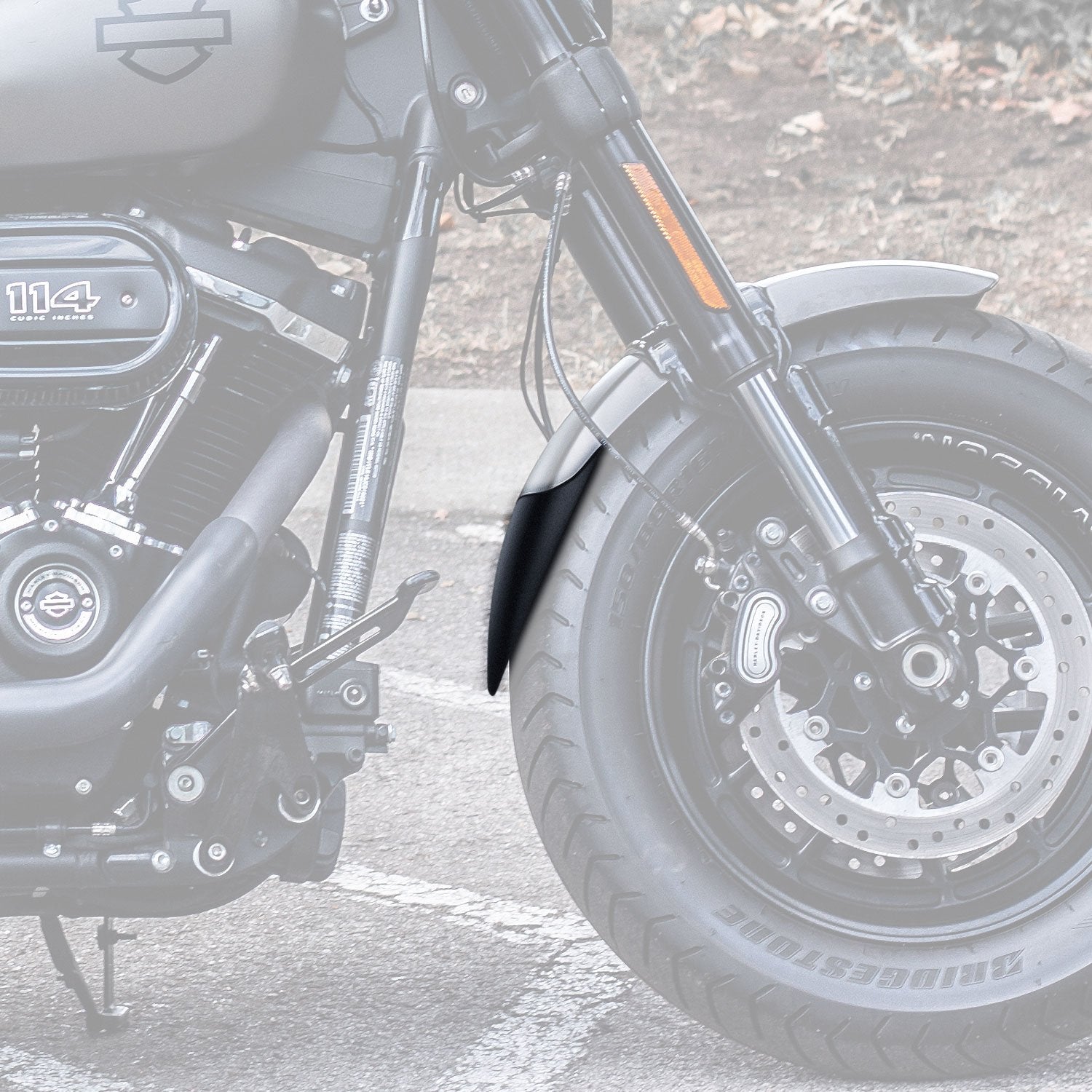 Pyramid Extenda Fenda | Matte Black | Harley Davidson Fat Bob (107) 2018>Current -   Pyramid Motorcycle Accessories