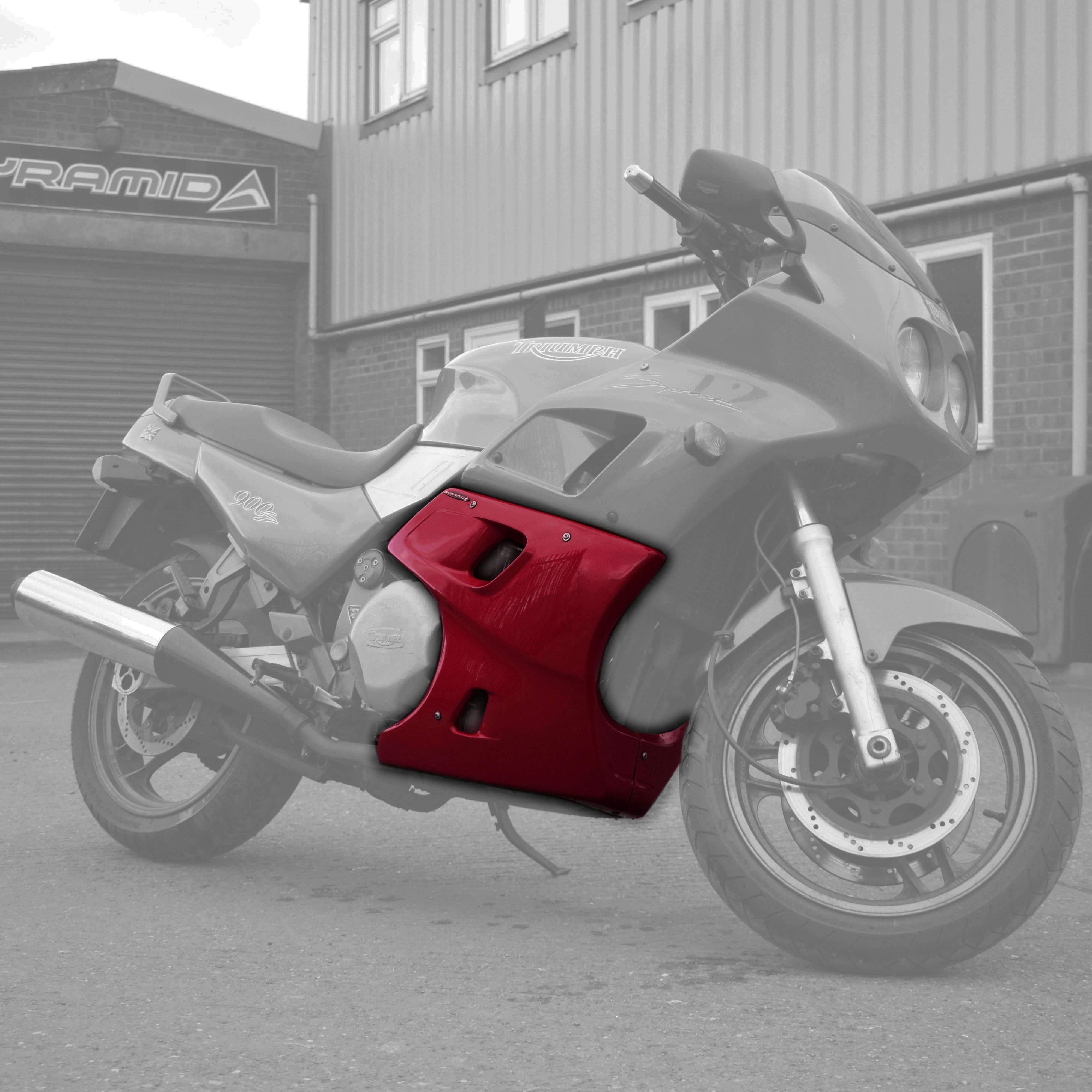 Pyramid Fairing Lowers | Gloss Red (Volcanic Red - Not Colour Match) | Triumph Sprint 900 1993>1998-260000D-Fairing Lowers-Pyramid Motorcycle Accessories