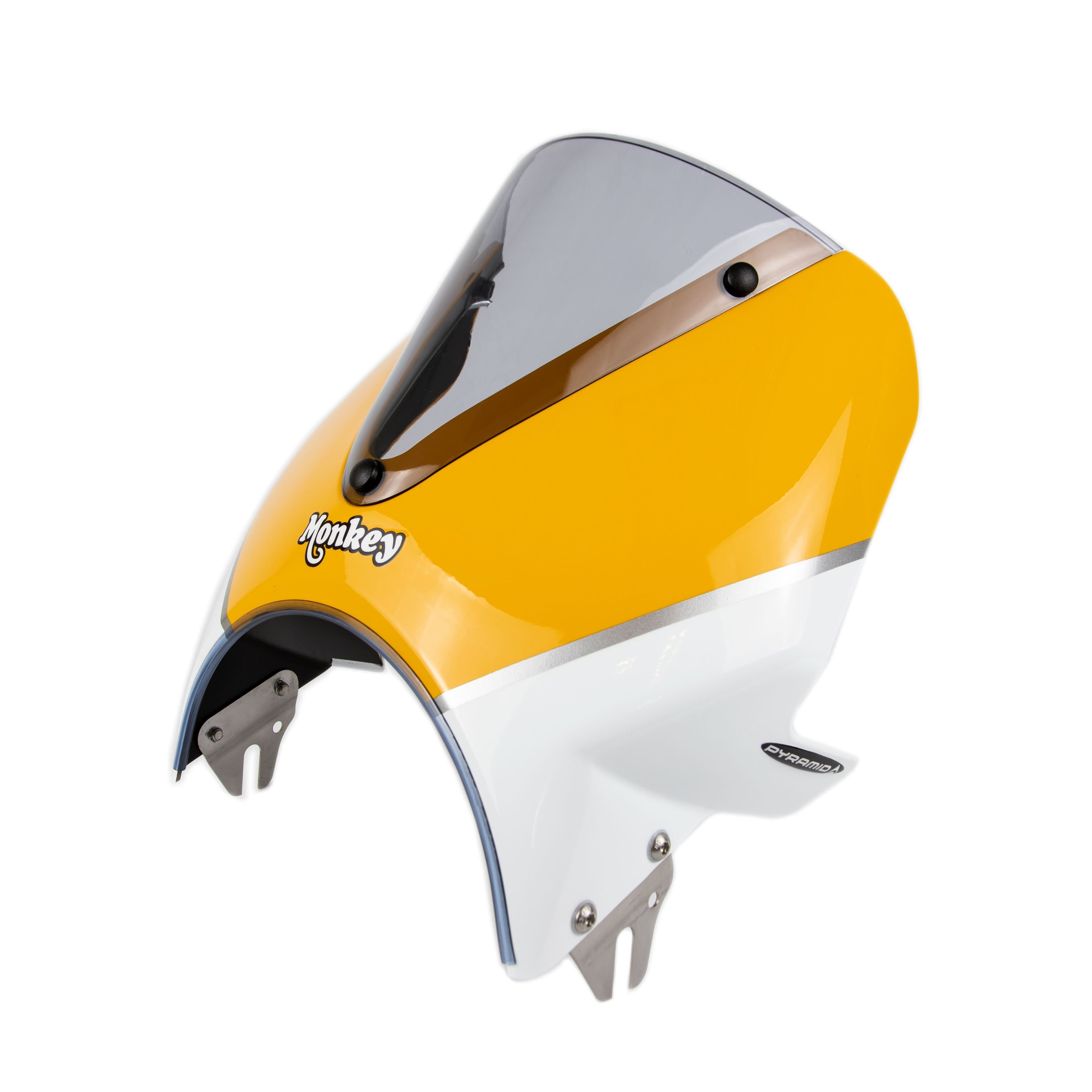 Pyramid Fly Screen | Banana Yellow/Ross White | Honda Monkey 125 2018>2020 -   Pyramid Motorcycle Accessories