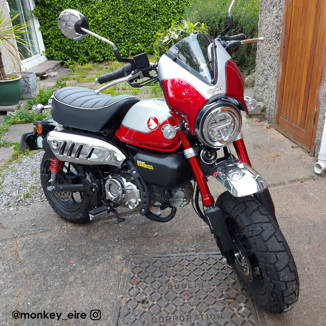 Pyramid Fly Screen | Banana Yellow/Silver | Honda Monkey 125 2021>Current -   Pyramid Motorcycle Accessories