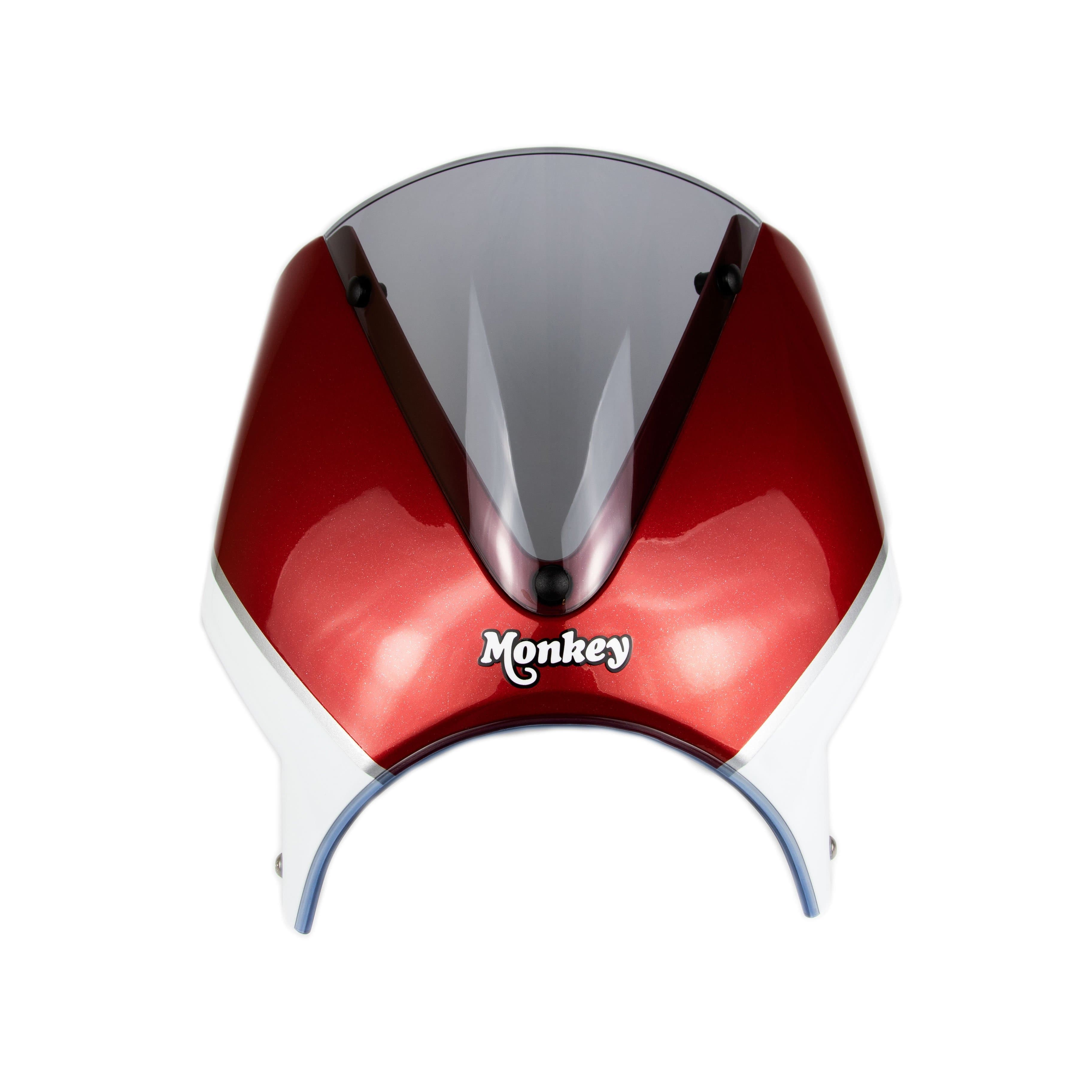 Pyramid Fly Screen | Pearl Nebula Red/Ross White | Honda Monkey 125 2018>2020-21250R-Screens-Pyramid Motorcycle Accessories